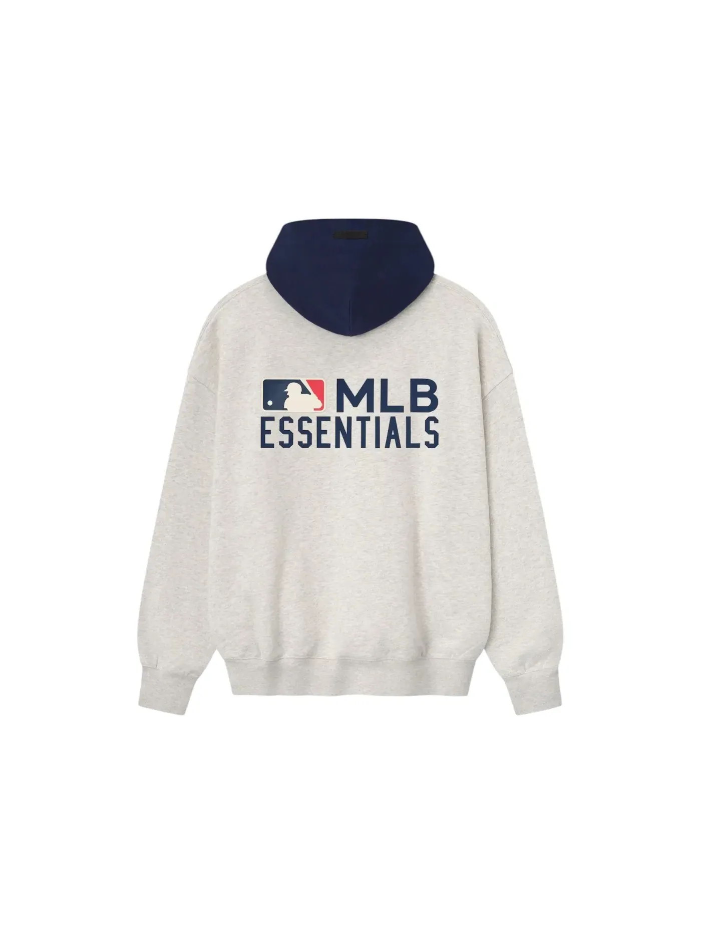 Мужской худи с принтом Essentials Oatmeal Heather/Midnight Navy Fear of God — изображение 2 из 2, темно-синий