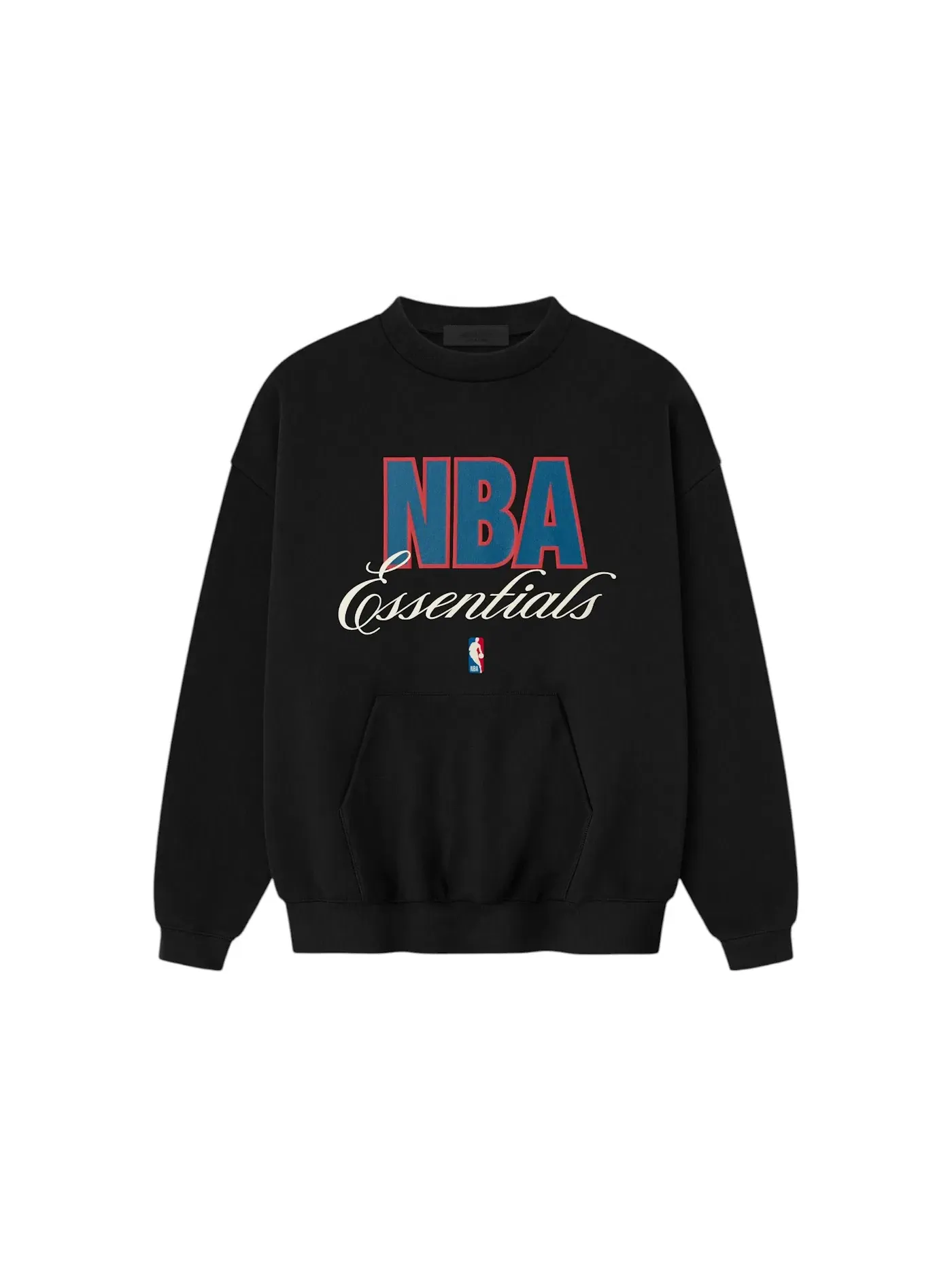 Мужской свитшот с принтом Fear of God Essentials NBA 90s Crewneck Sweatshirt — изображение 1 из 2, черный