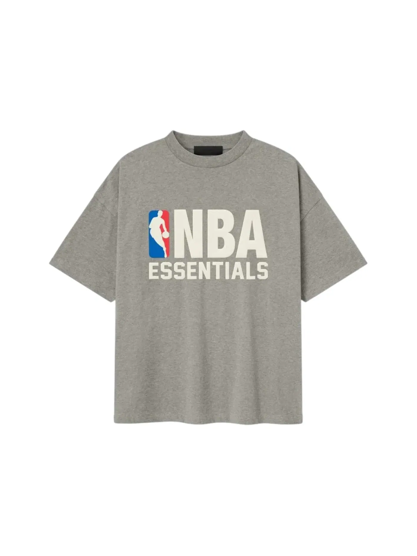 Мужская футболка с логотипом Fear of God Essentials NBA 90's Tee, Concrete Heather — изображение 1 из 2