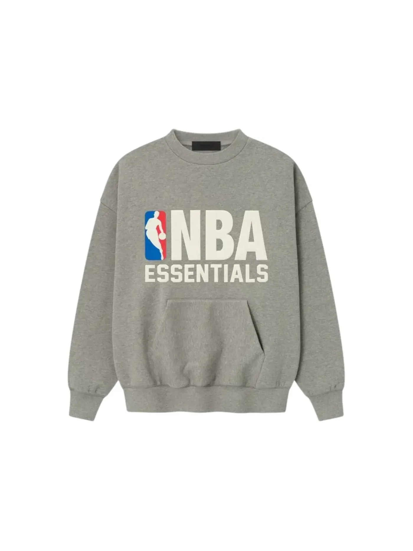 Мужской свитшот с круглым вырезом Fear of God Essentials NBA Sport Crewneck, Concrete Heather — изображение 1 из 3