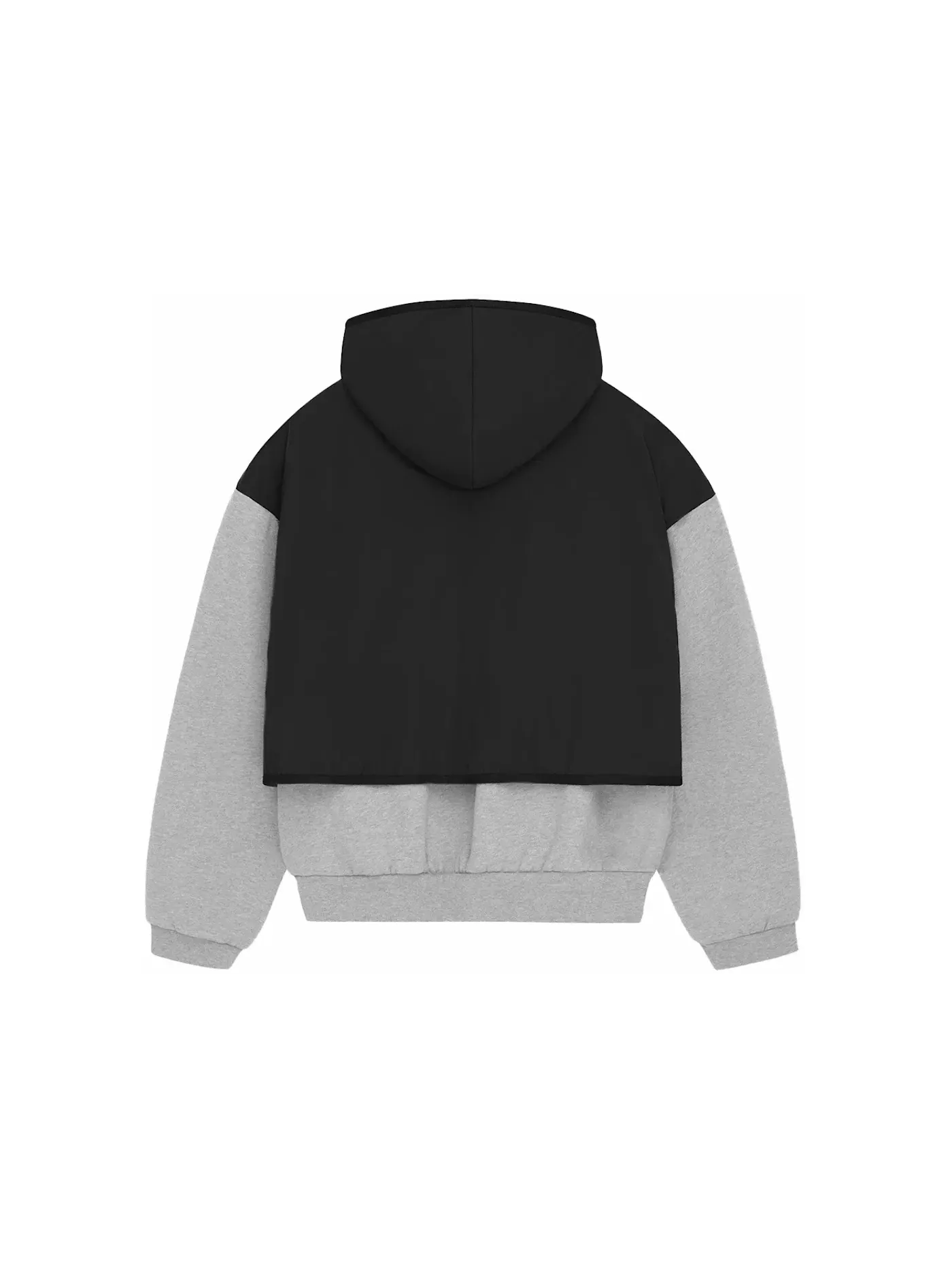 Мужской свитер с капюшоном из нейлона и флиса Sweater Fear of God — изображение 2 из 2, светлый серый/черный