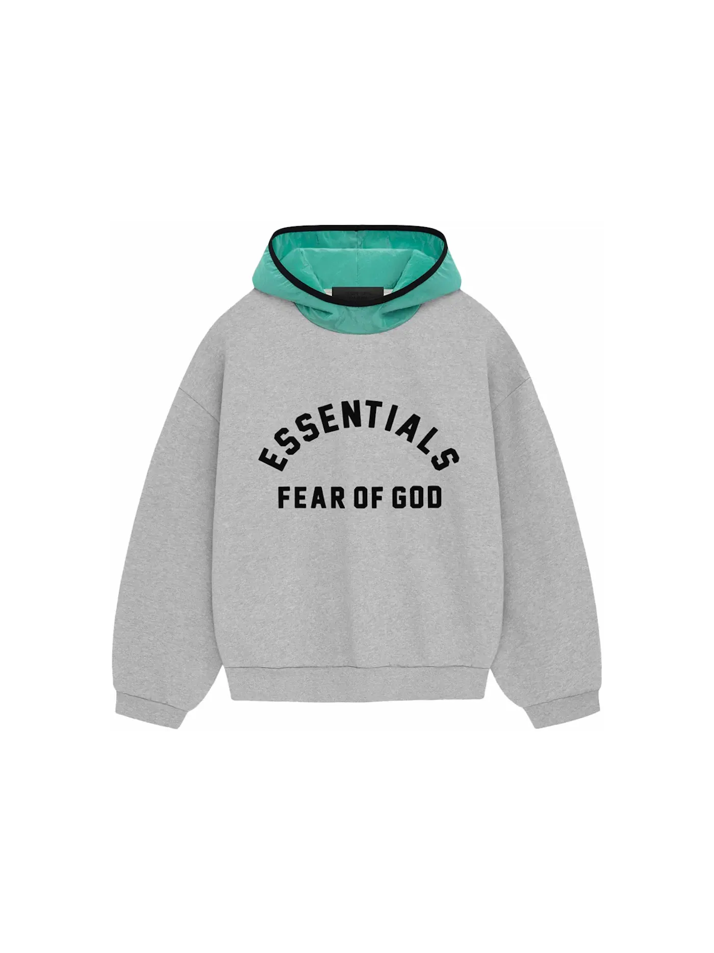 Мужская худи из нейлона и флиса с принтом Mint Leaf Fear of God — изображение 1 из 2, светлый серый
