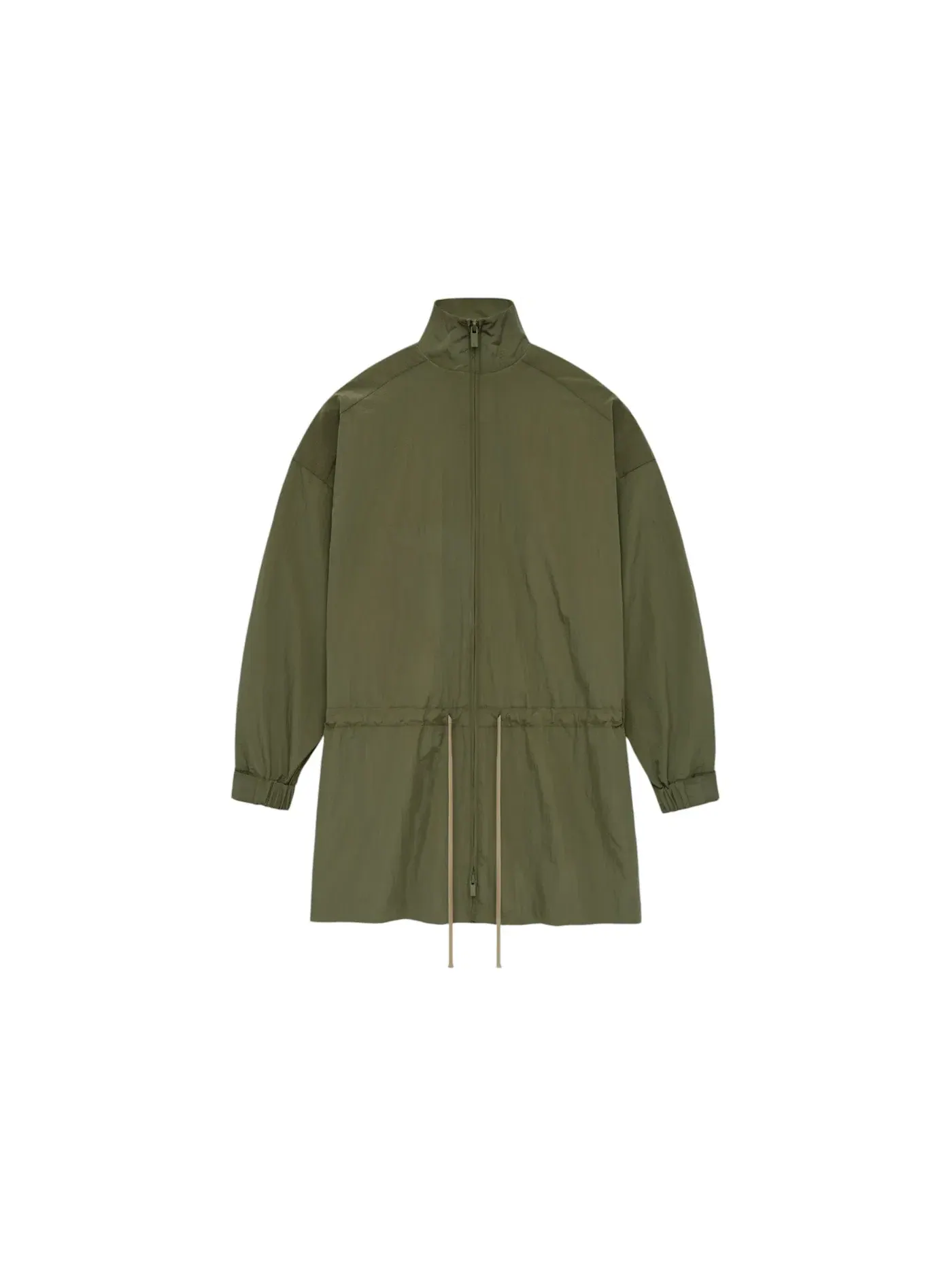 Мужская ветровка с воротником-стойкой Fear of God Essentials Ripstop Mockneck Anorak — изображение 1 из 2, оливковый