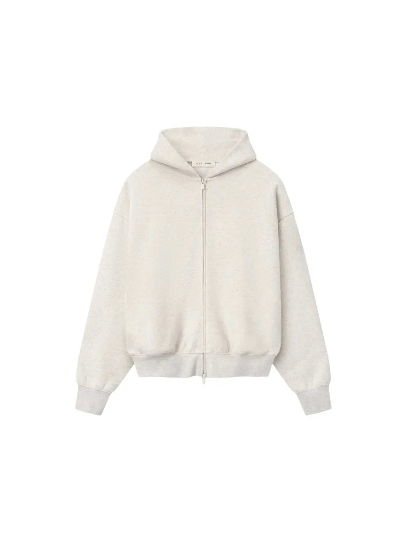 Мужская худи на молнии с принтом Fear of God, Oatmeal Heather/Light Heather — изображение 1 из 2