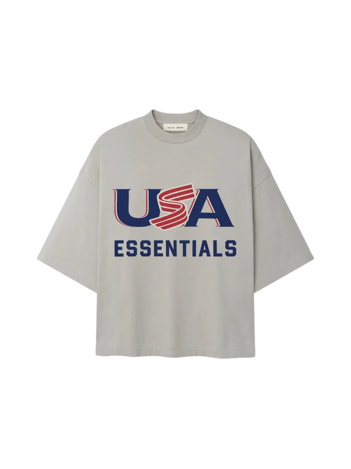 Мужская футболка с принтом Essentials USA Baseball Fear of God — изображение 1 из 2, серый