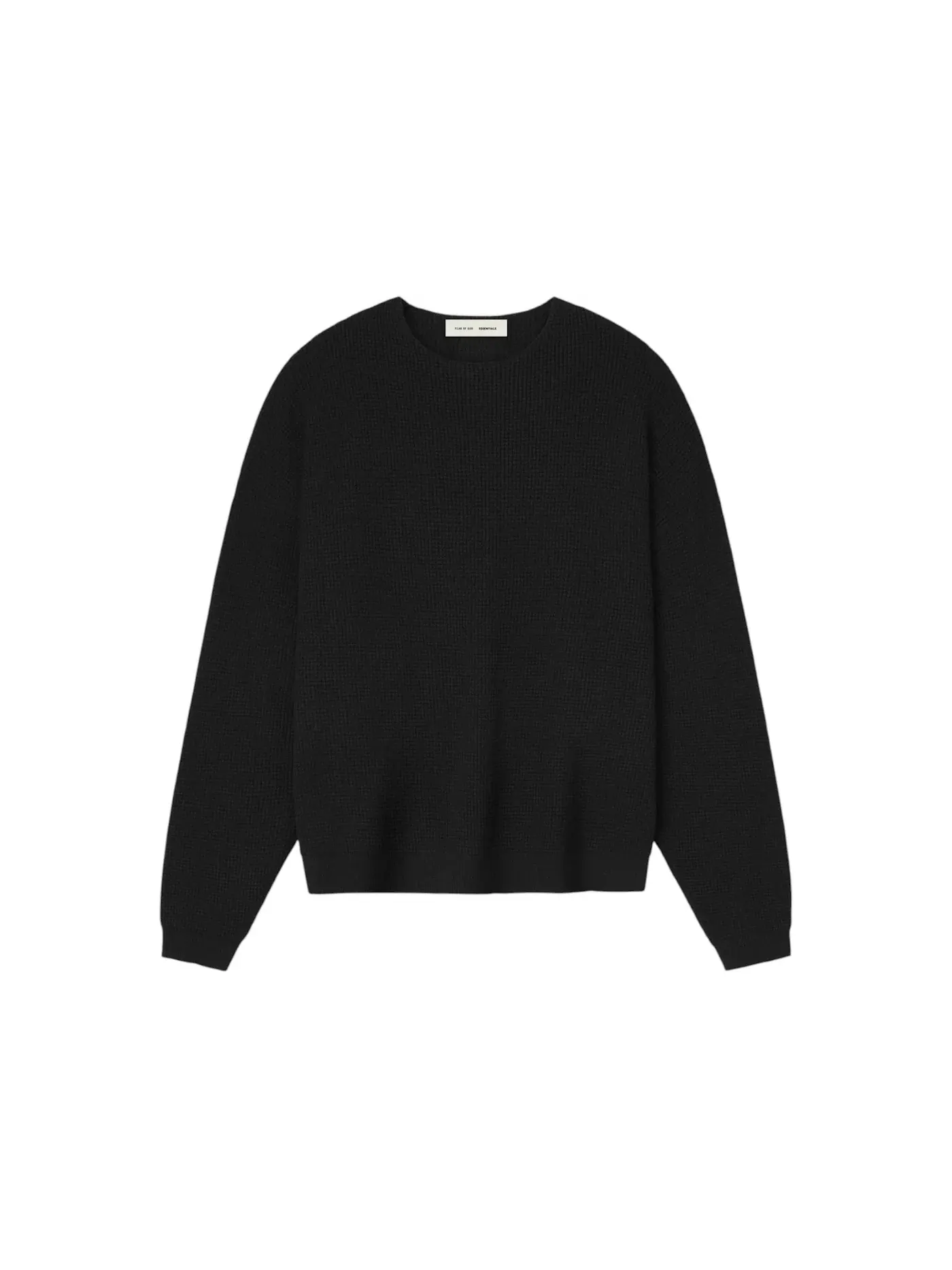 Мужской свитер с вафельным узором Fear of God Essentials Sweater — изображение 1 из 1, черный