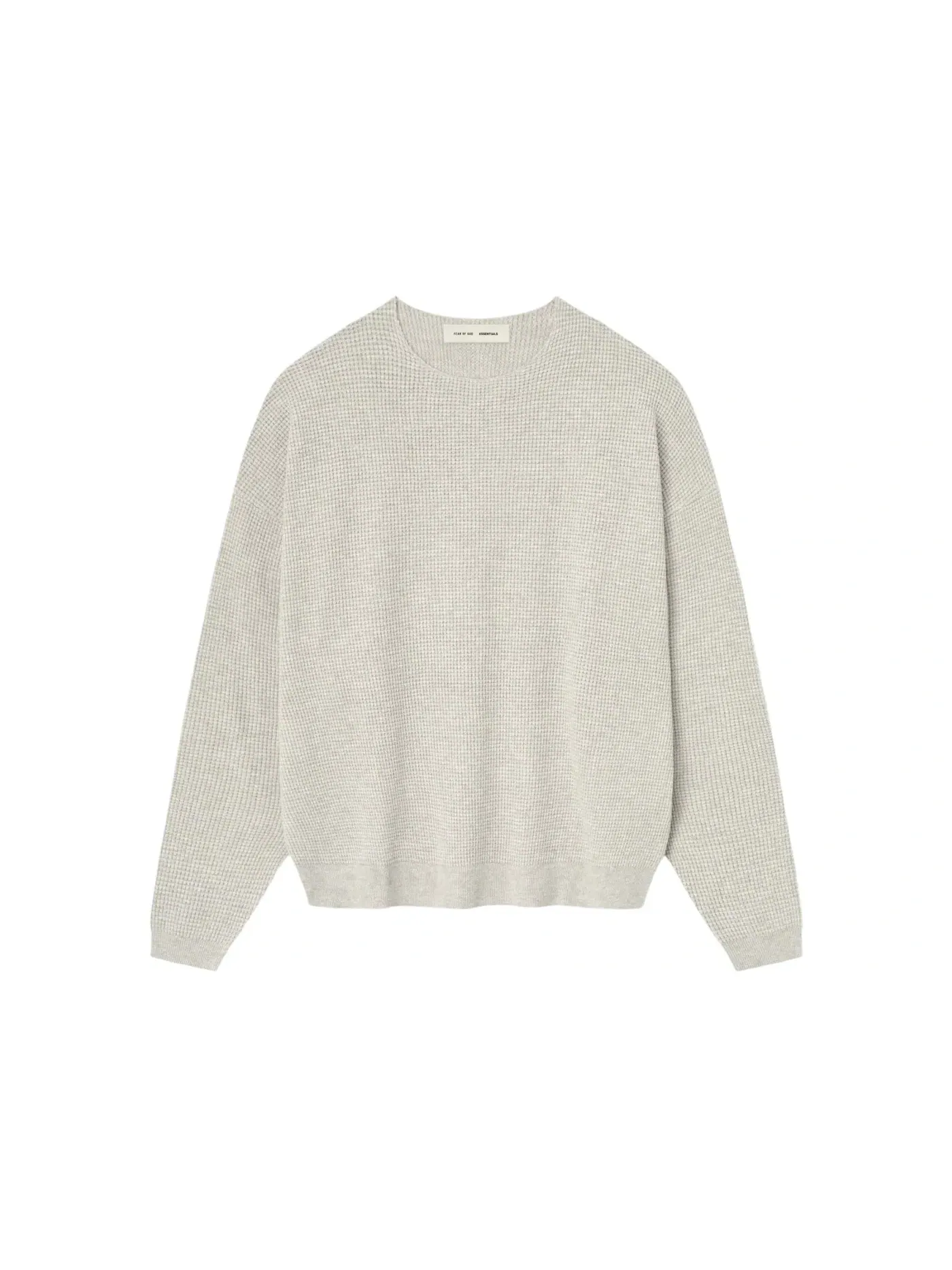 Мужской свитер с вафельным узором Fear of God Essentials, Heather Stone — изображение 1 из 1