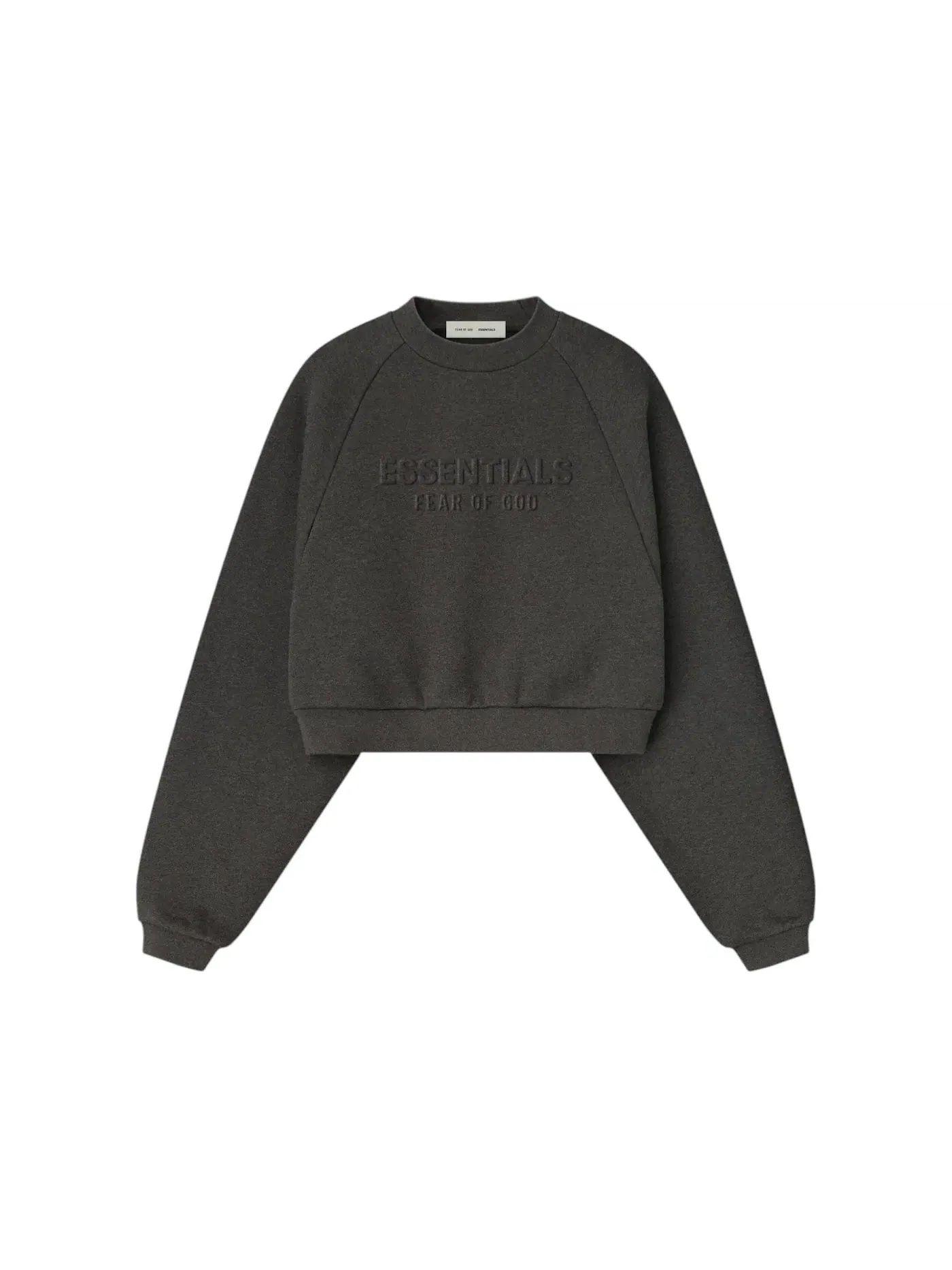 Женский свитшот с длинным рукавом Fear of God Essentials Embossed 90's Raglan Crewneck Sweatshirt — изображение 1 из 1