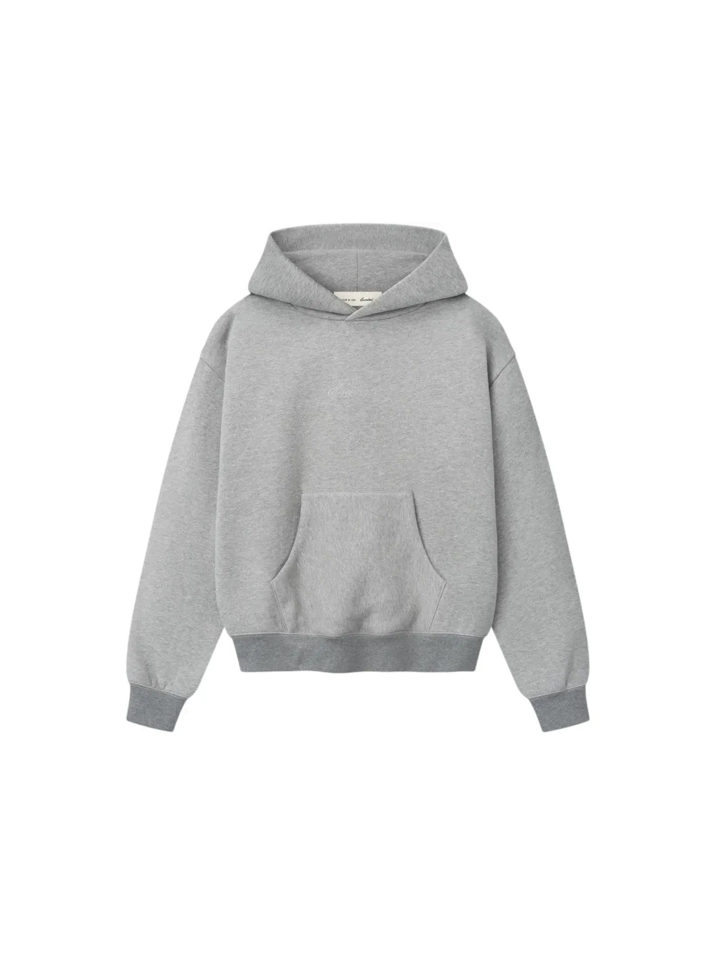 Женский худи с длинным рукавом Fear of God Essentials Classic Hoodie, Concrete Heather/Dark Concrete Heather