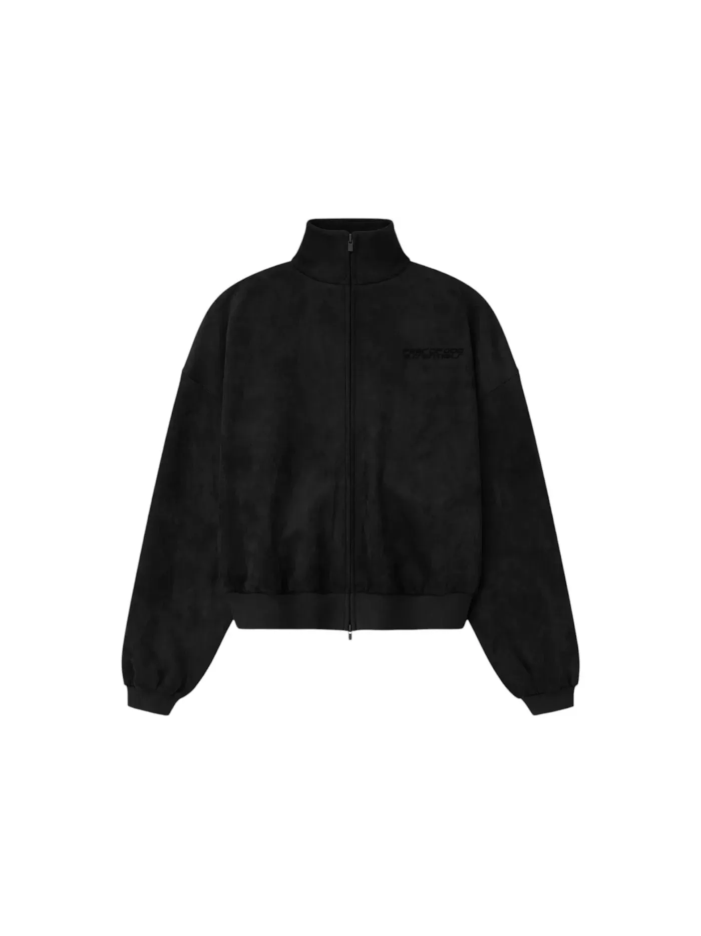 Женская куртка-трек из замши с флисом Fear of God Essentials — изображение 1 из 2, винтажный черный