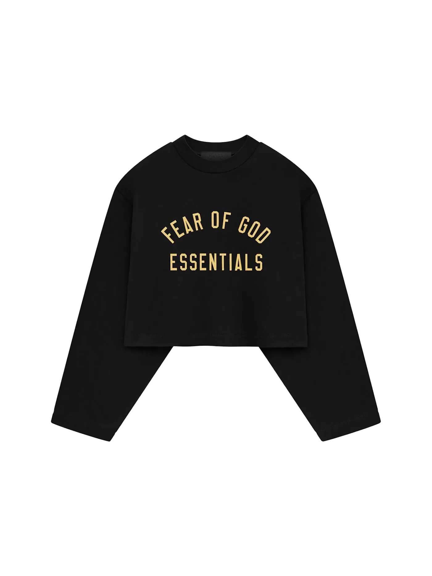 Женская футболка с длинным рукавом Essentials Tri-Blend Cropped Longsleeve Shirt Fear of God — изображение 1 из 2, черный