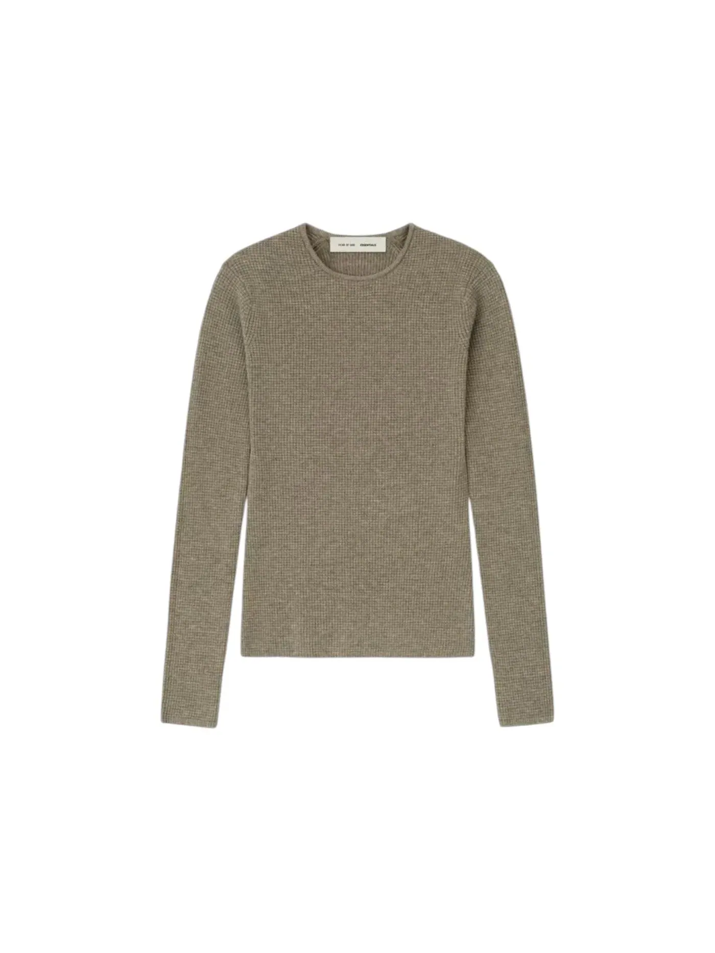 Женская футболка с длинным рукавом из вафли Fear of God Essentials, Homestead Heather — изображение 1 из 3