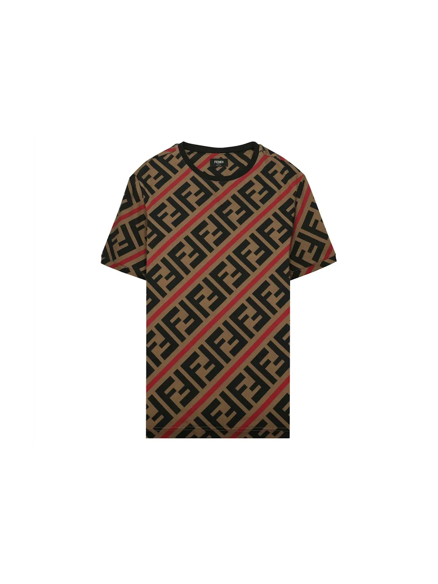 Мужская футболка с принтом FF Monogram Fendi — изображение 1 из 1, коричневый/красный
