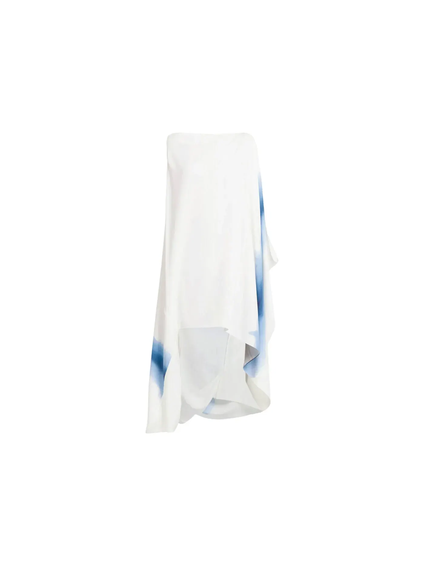 Женское платье с принтом Ferragamo Degrade-Print Draped High-Low Dress — изображение 1 из 3, синий