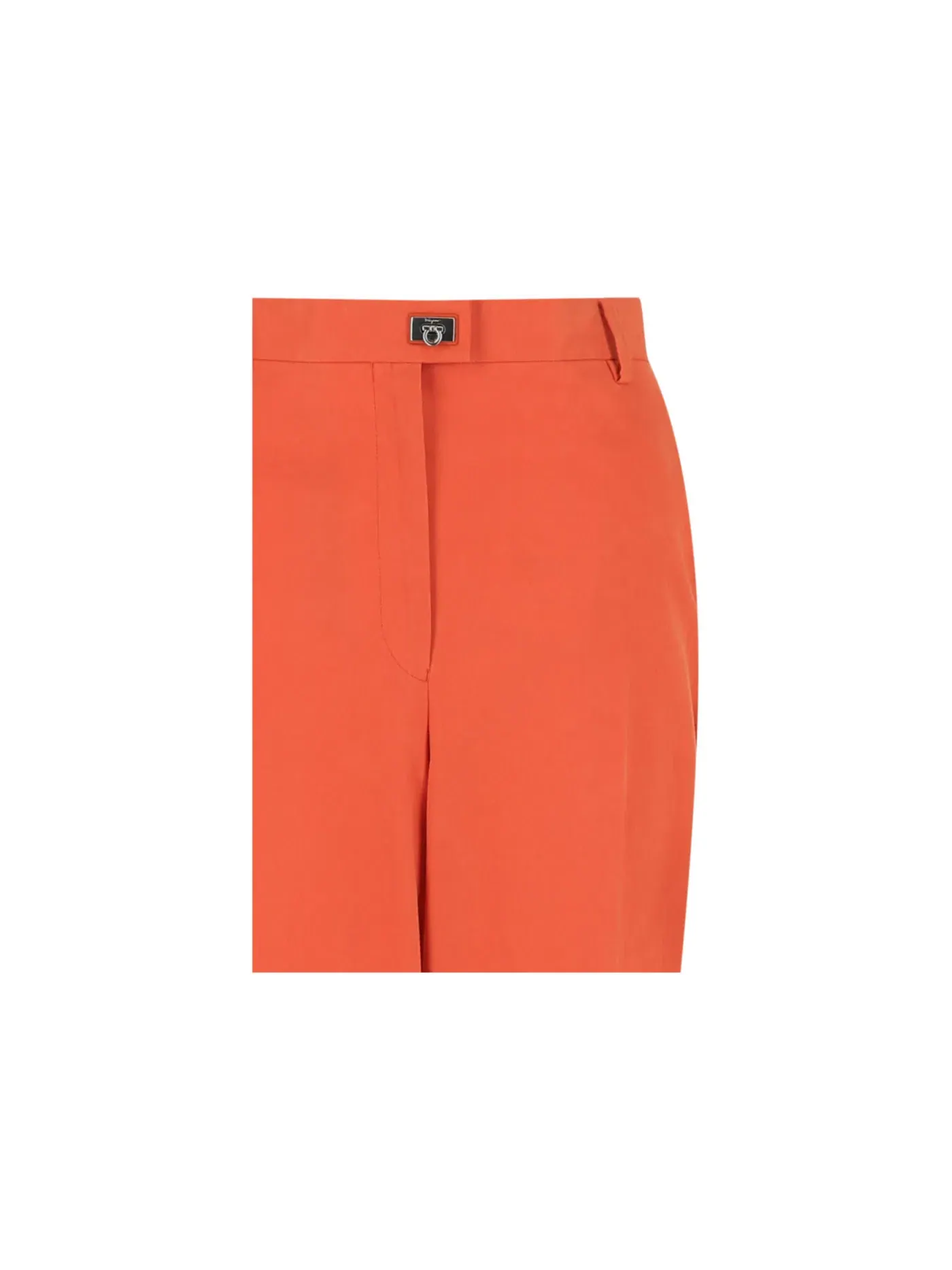 Женские брюки прямого кроя Gancini-Plaque Straight-Leg Trousers Ferragamo — изображение 3 из 3, оранжевый
