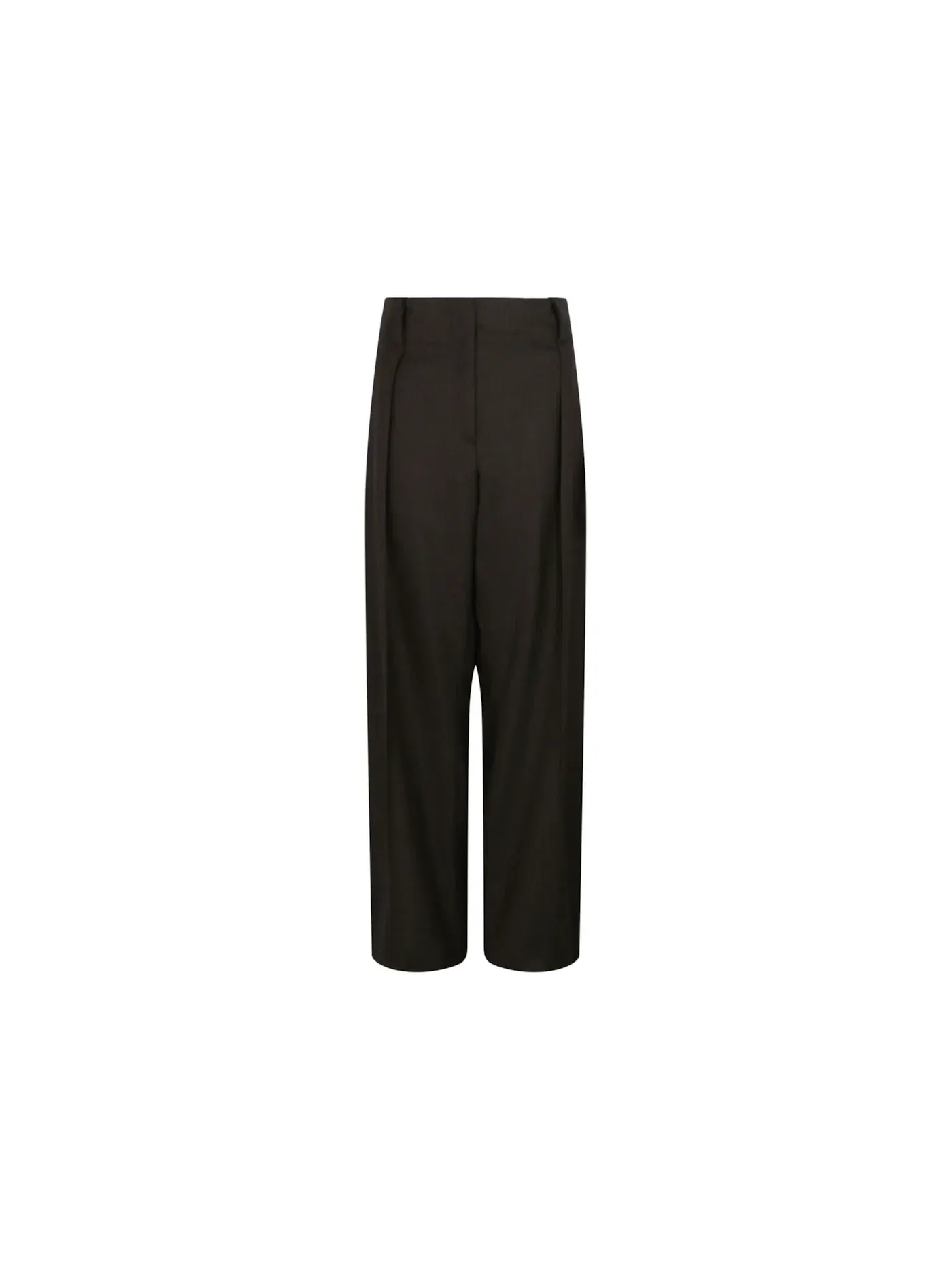 Женские брюки из шерсти с высокой посадкой Pants Ferragamo — изображение 1 из 3, серый