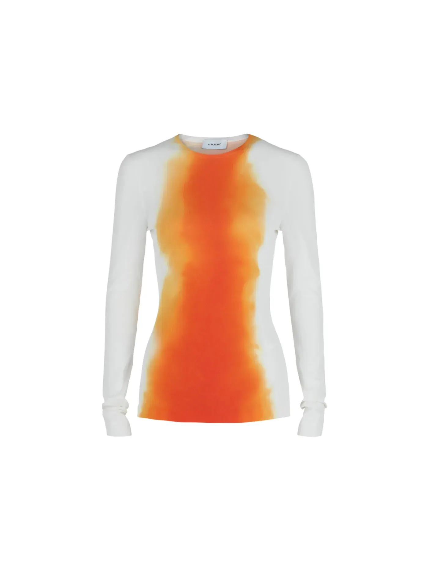 Женский топ с длинным рукавом с омбре-принтом Ferragamo — изображение 1 из 3, белый