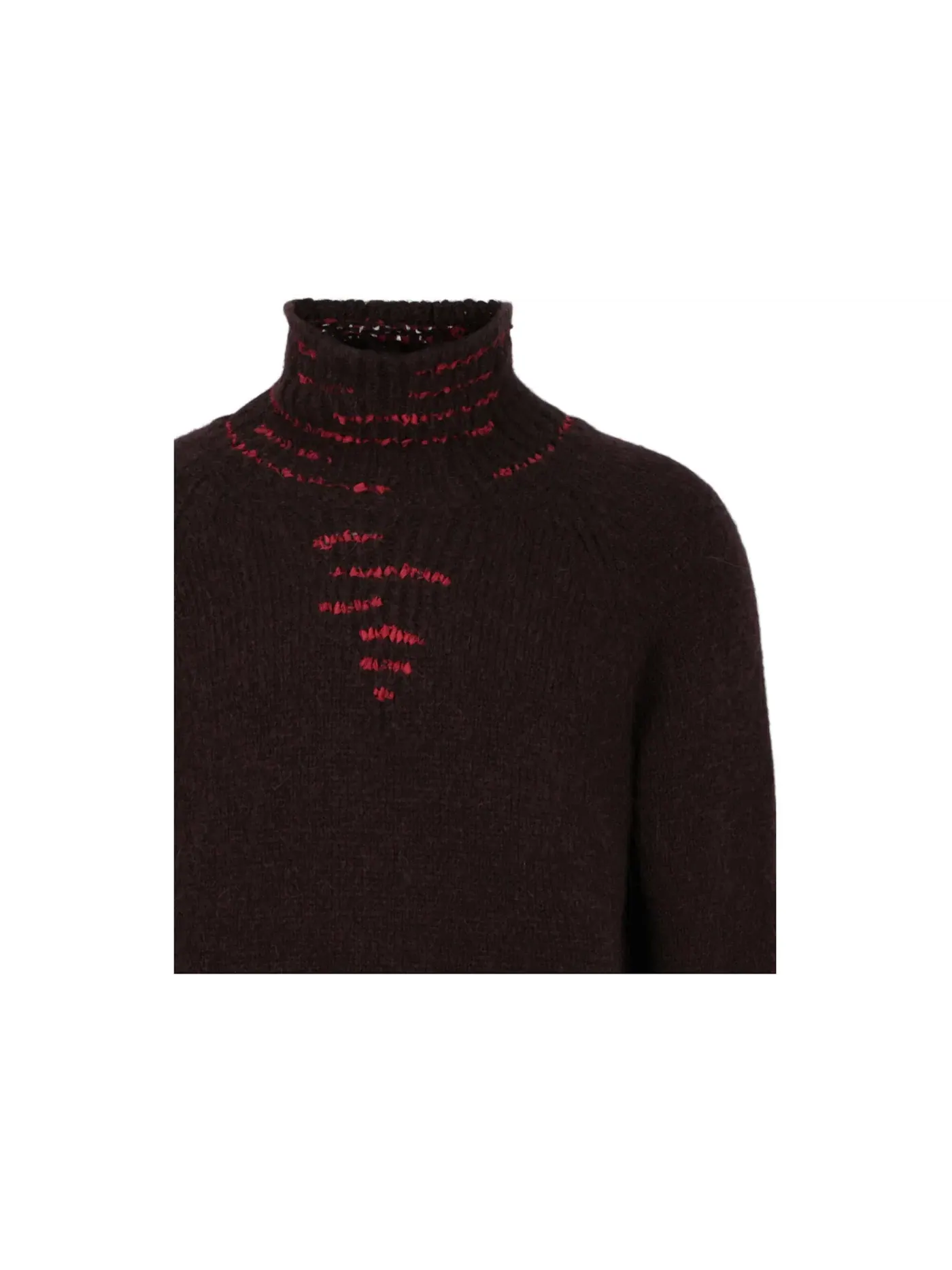 Мужской свитер с отделкой Ribbon Stitched Ferragamo — изображение 3 из 3, коричневый