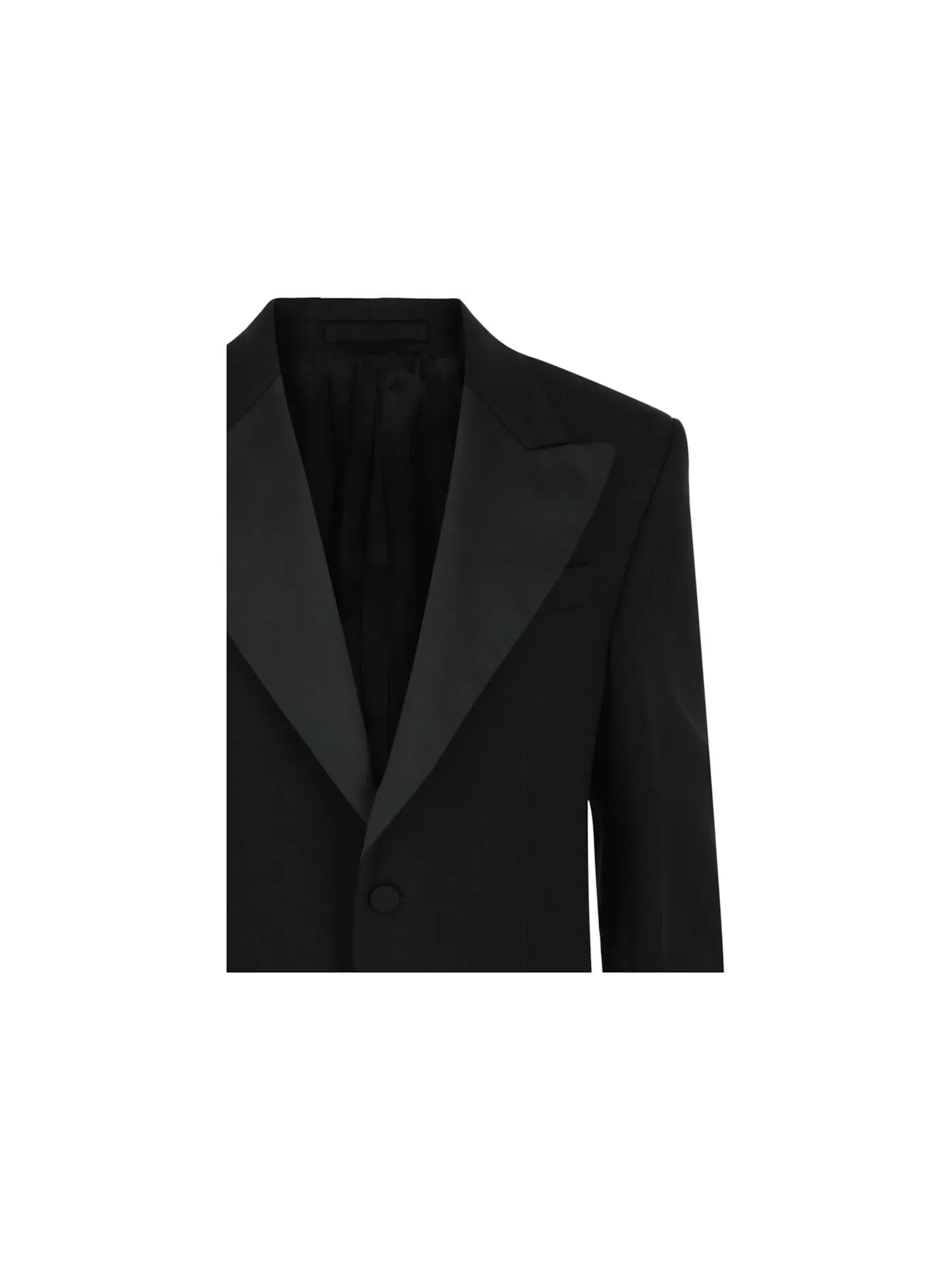 Мужской пиджак с пиковым лацканом из шелка Blazer Ferragamo — изображение 3 из 3, черный