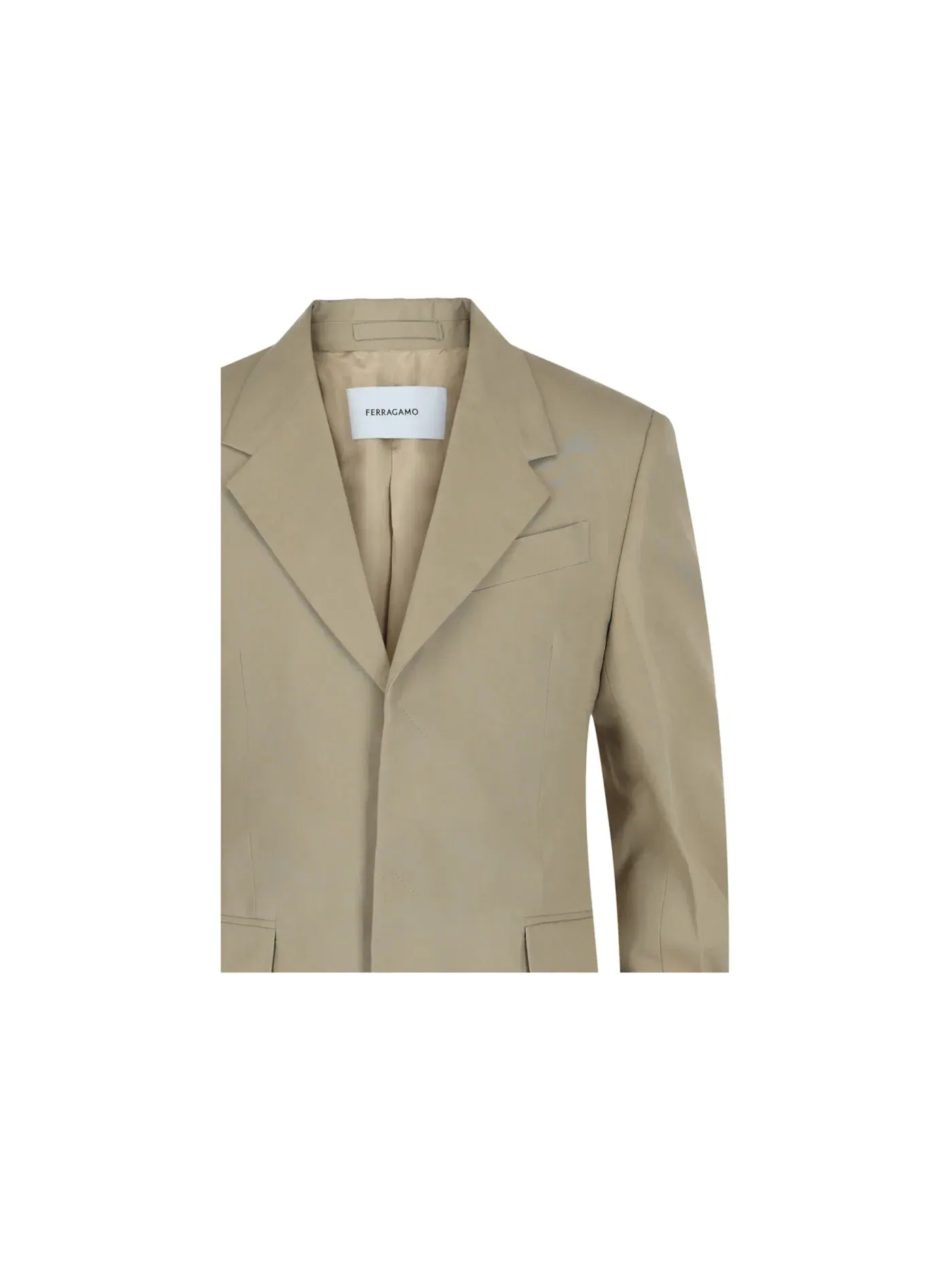 Мужской пиджак однобортный Blazer Ferragamo — изображение 3 из 3, бежевый