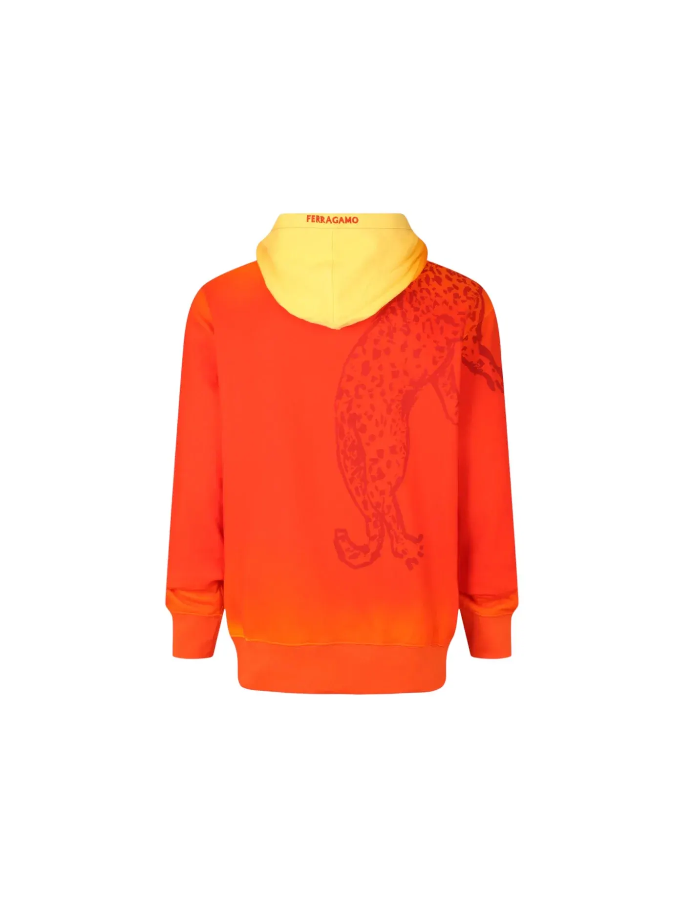 Мужской худи с принтом Ferragamo Sunset-Print Cotton Hoodie Red — изображение 2 из 3, красный