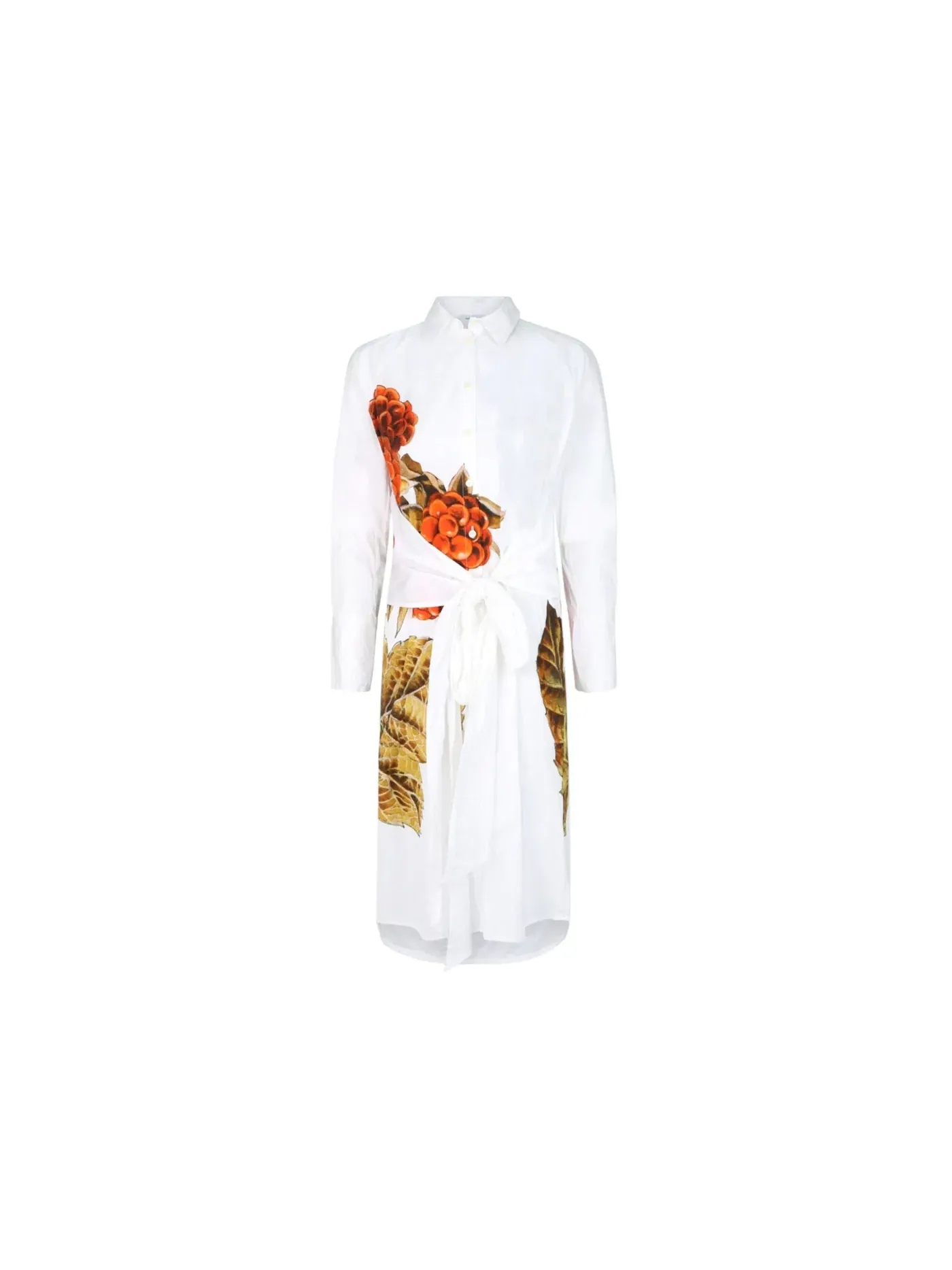 Женское платье-рубашка с принтом Botanical Print Ferragamo — изображение 1 из 3, кость