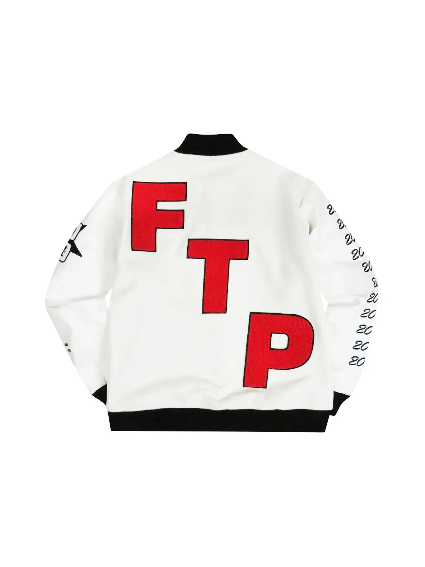 Мужская куртка-бомбер с принтом FTP 10 Year Varsity Jacket — изображение 2 из 2, белый