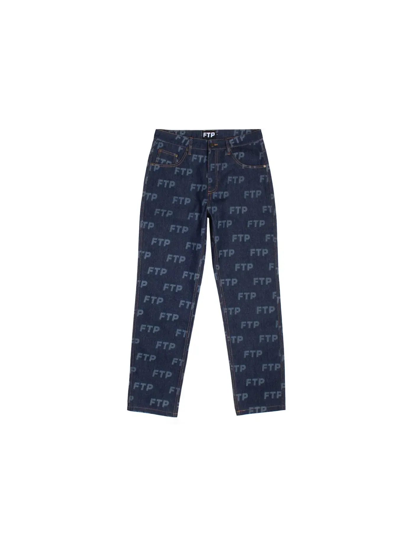 Мужские джинсы с принтом FTP Pant (FW21) — изображение 1 из 2, синий