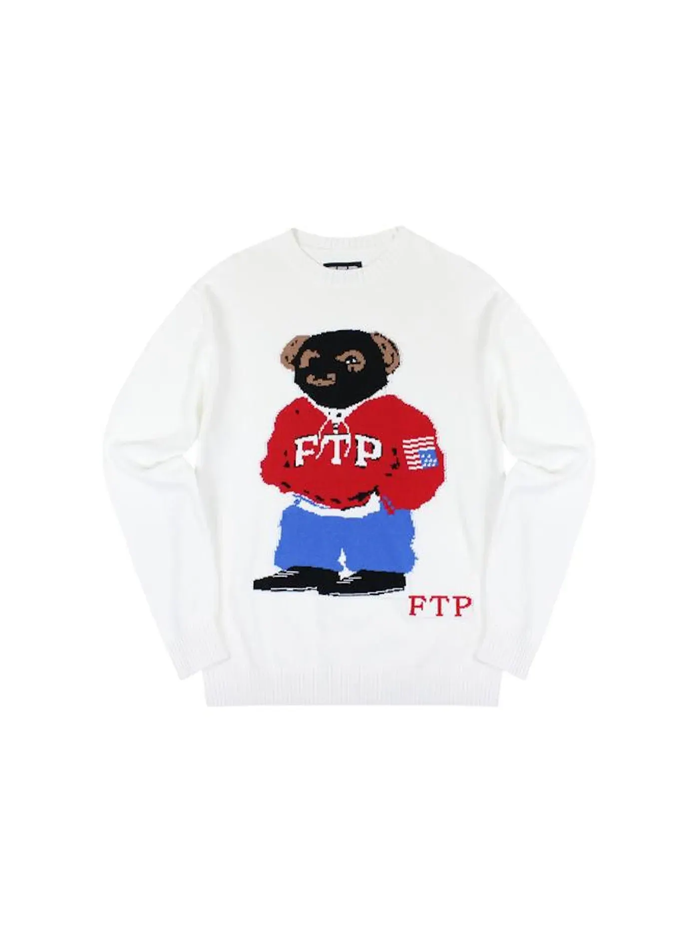 Мужской свитер с принтом FTP Bear Knit — изображение 1 из 1, белый