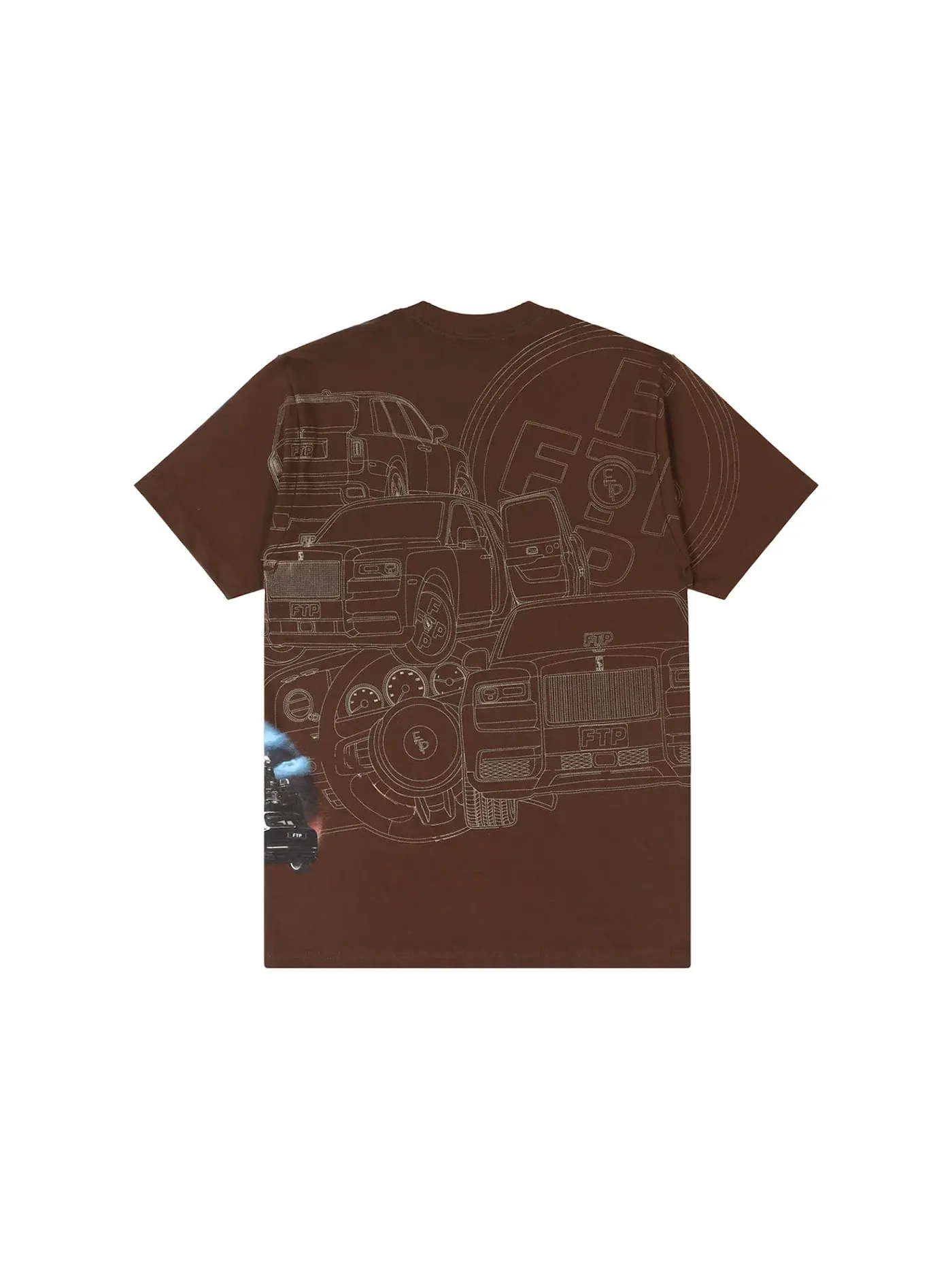 Мужская футболка с принтом FTP Tee — изображение 2 из 2, коричневый