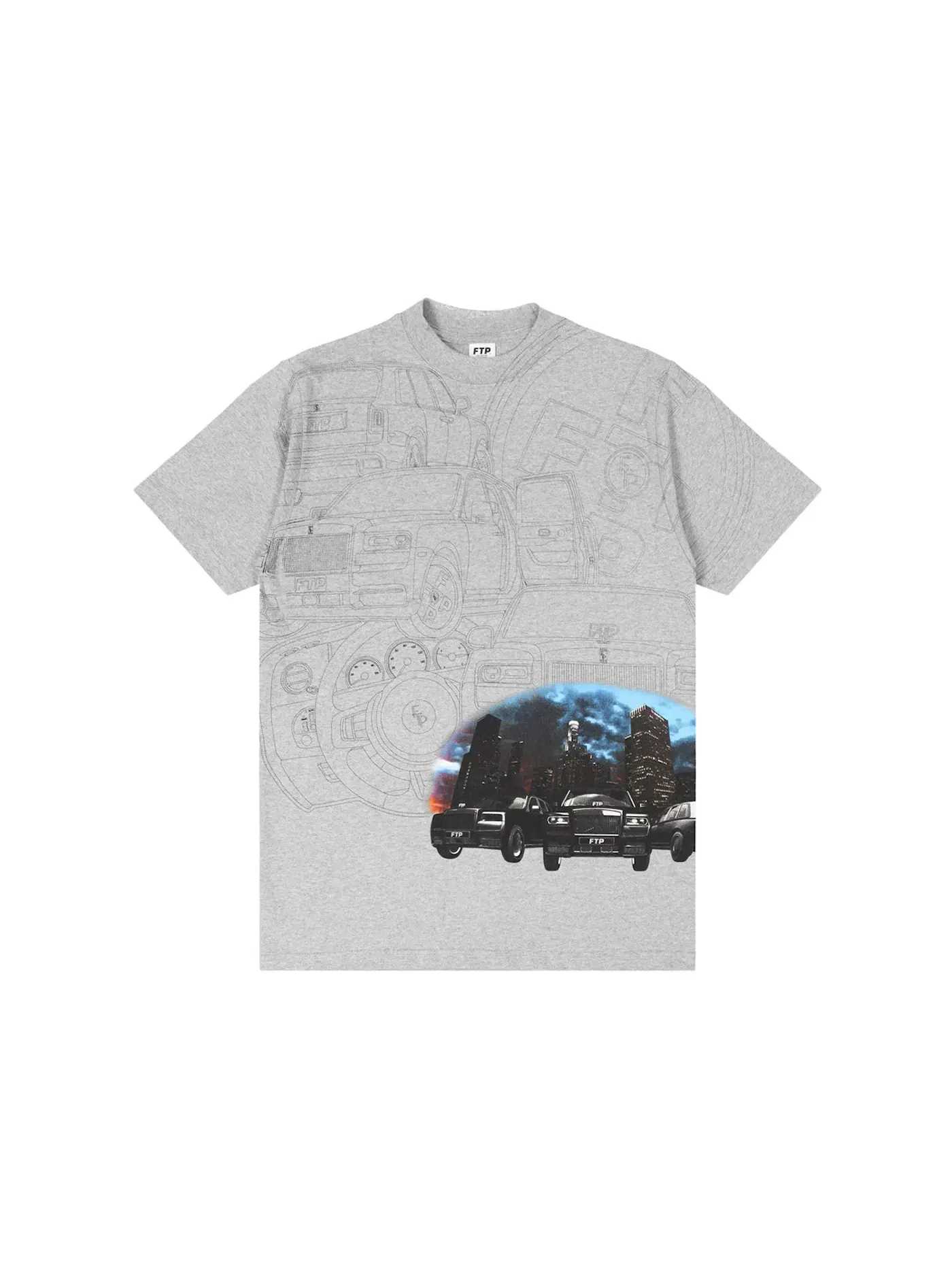 Мужская футболка с коротким рукавом FTP Tee — изображение 1 из 2, серый