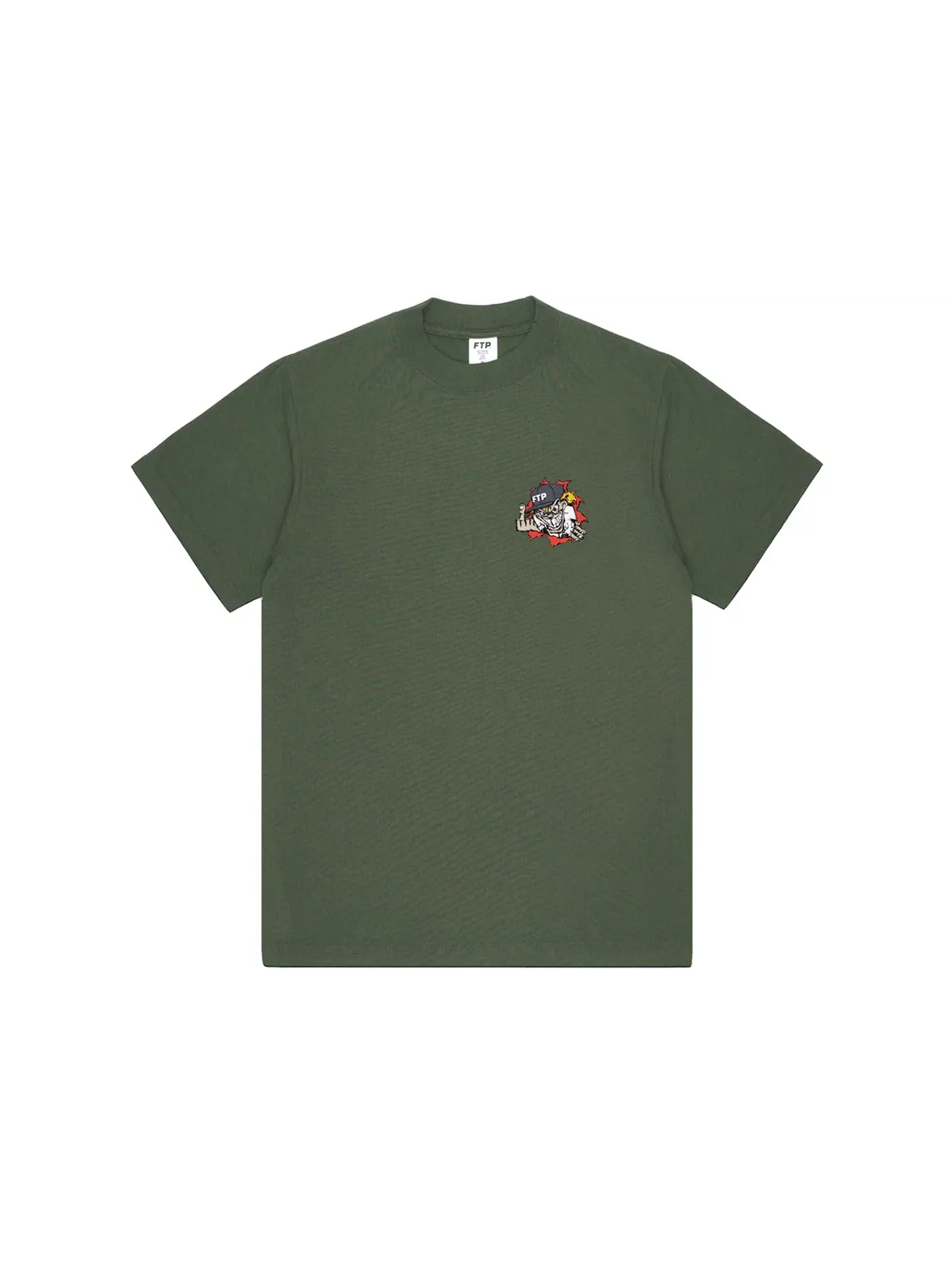 Мужская футболка с принтом FTP Tee — изображение 1 из 2, оливковый