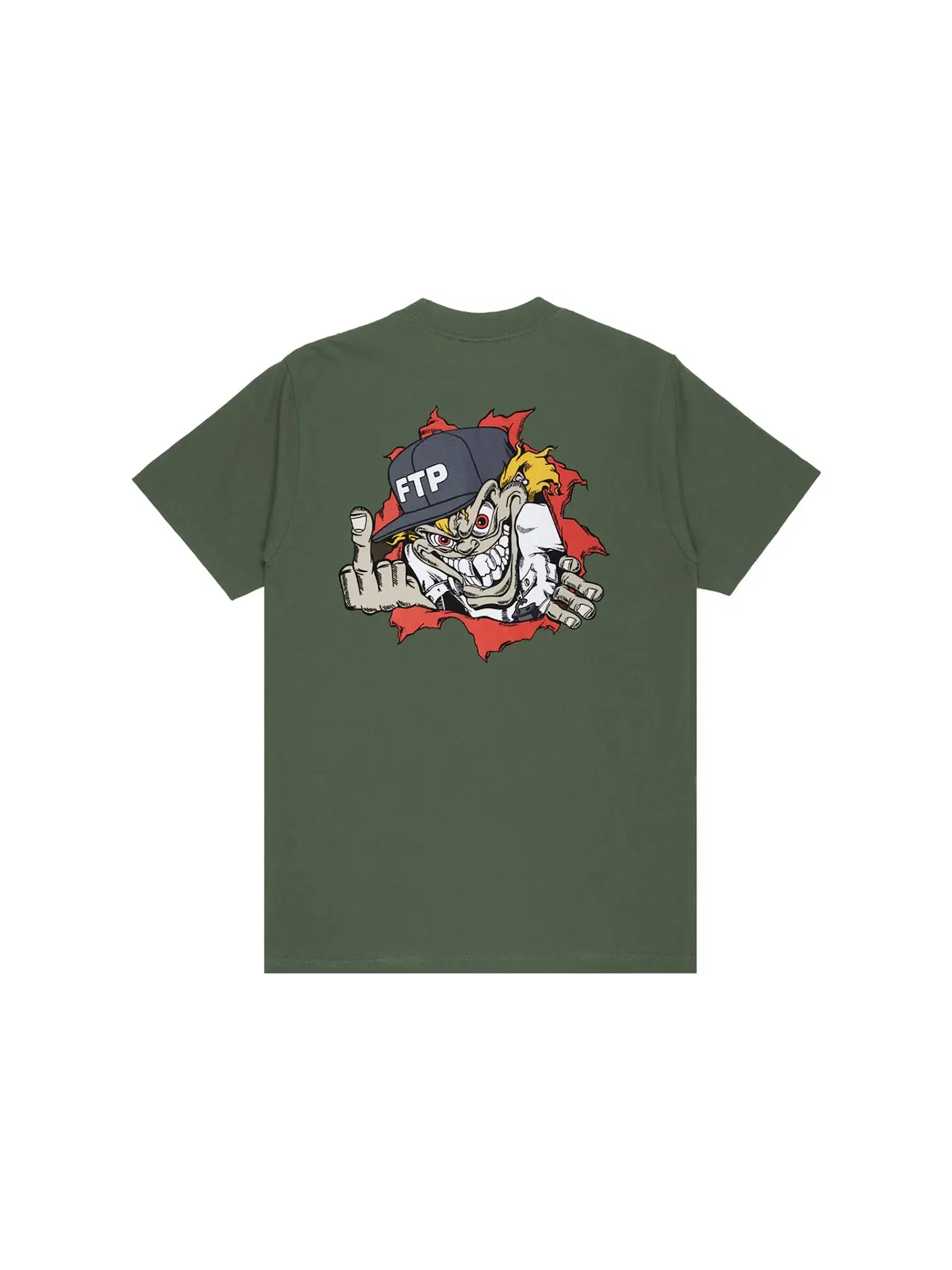Мужская футболка с принтом FTP Tee — изображение 2 из 2, оливковый
