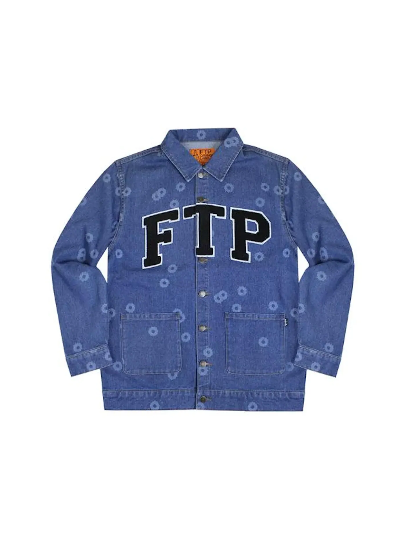 Мужская джинсовая куртка с принтом Denim Jacket FTP