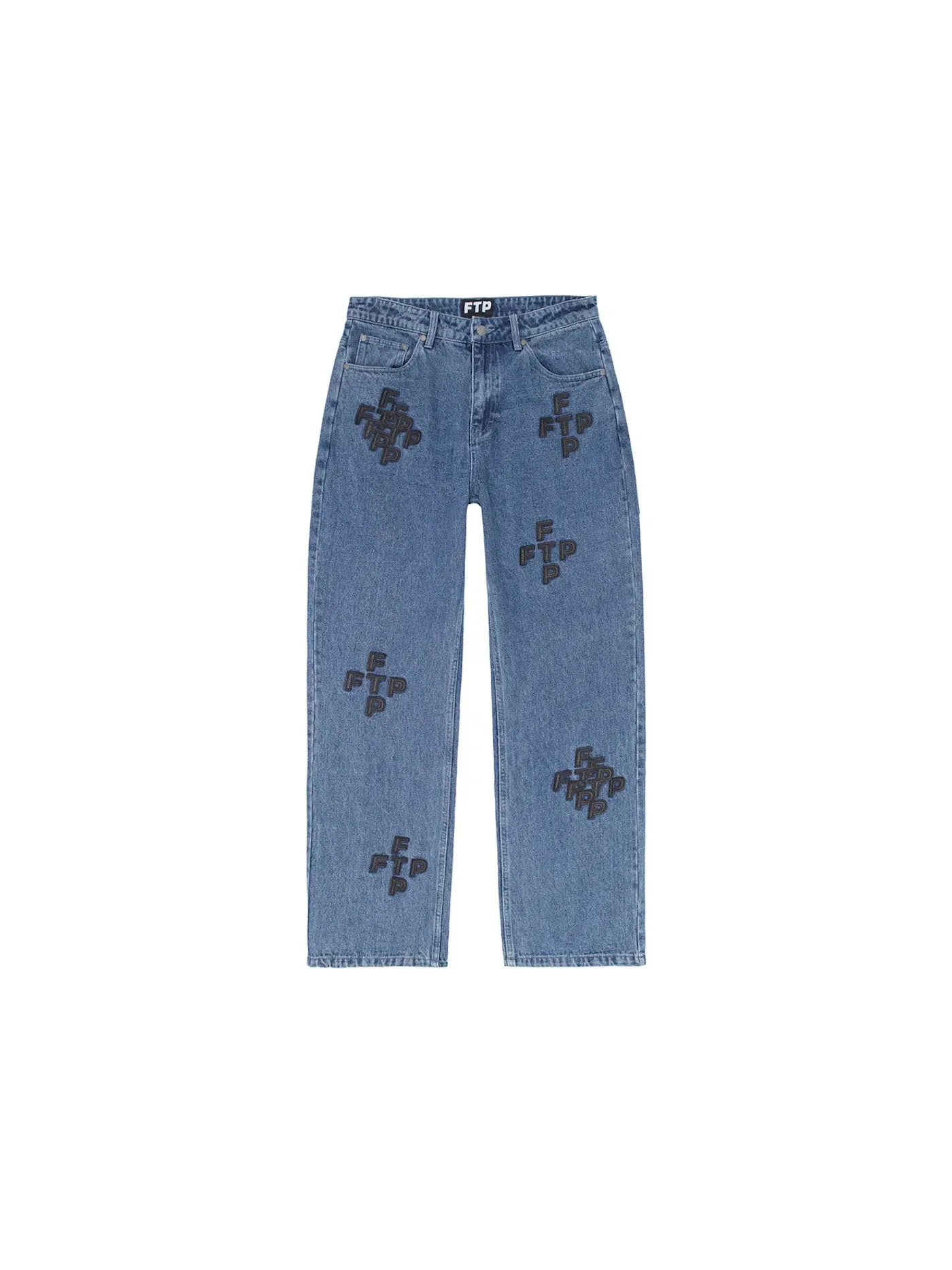Мужские джинсы Cross Logo Denim Pant FTP — изображение 1 из 2, синий