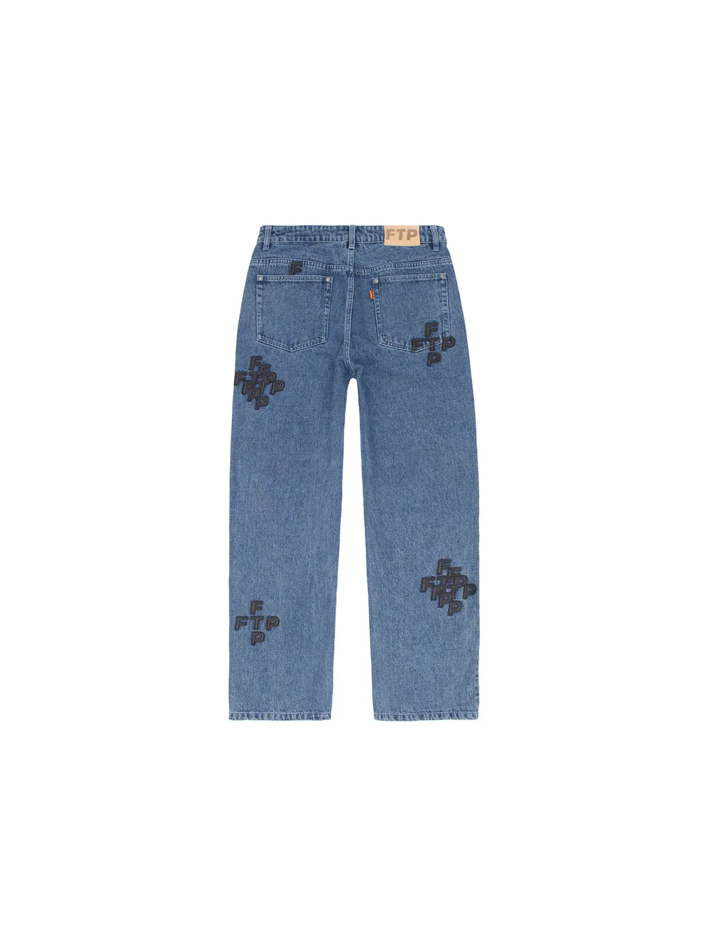 Мужские джинсы Cross Logo Denim Pant FTP — изображение 2 из 2, синий