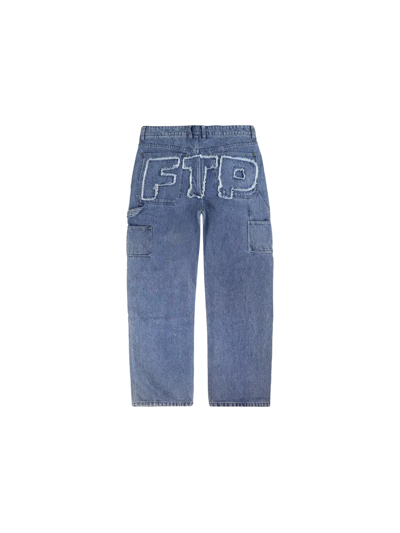 Мужские джинсы-карго с отделкой потертостями Pant FTP — изображение 2 из 2, индиго