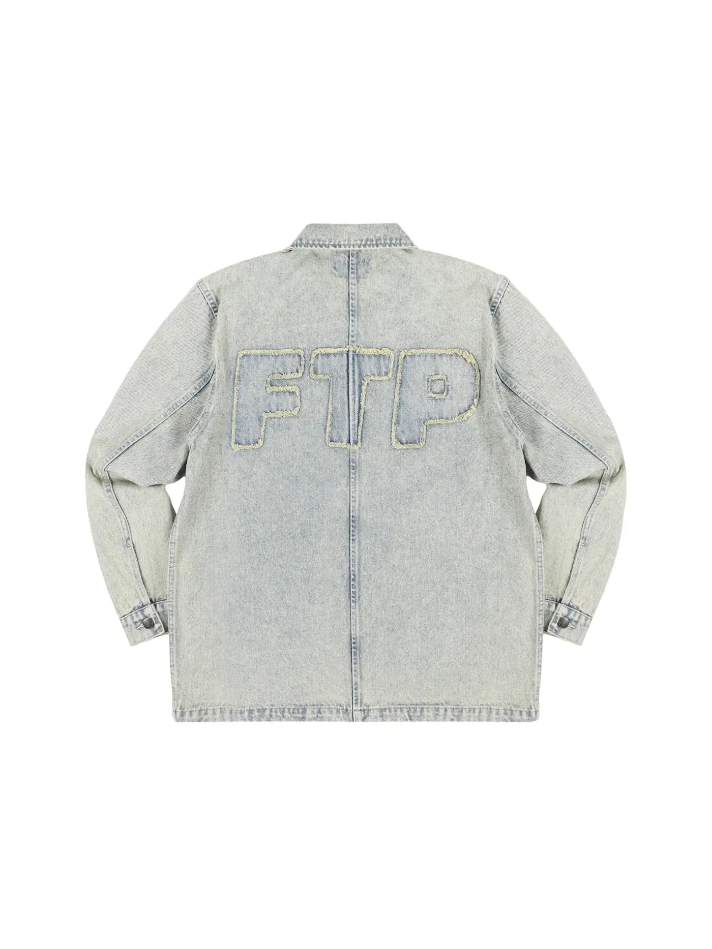 Мужская джинсовая куртка с потертостями FTP Frayed Denim Logo Chore Jacket, Dirt Wash — изображение 2 из 2