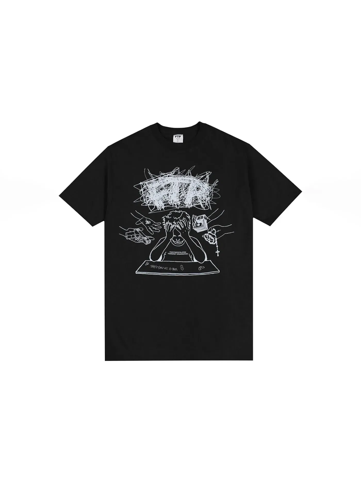 Мужская футболка с принтом FTP Peer Pressure Tee — изображение 1 из 1, черный