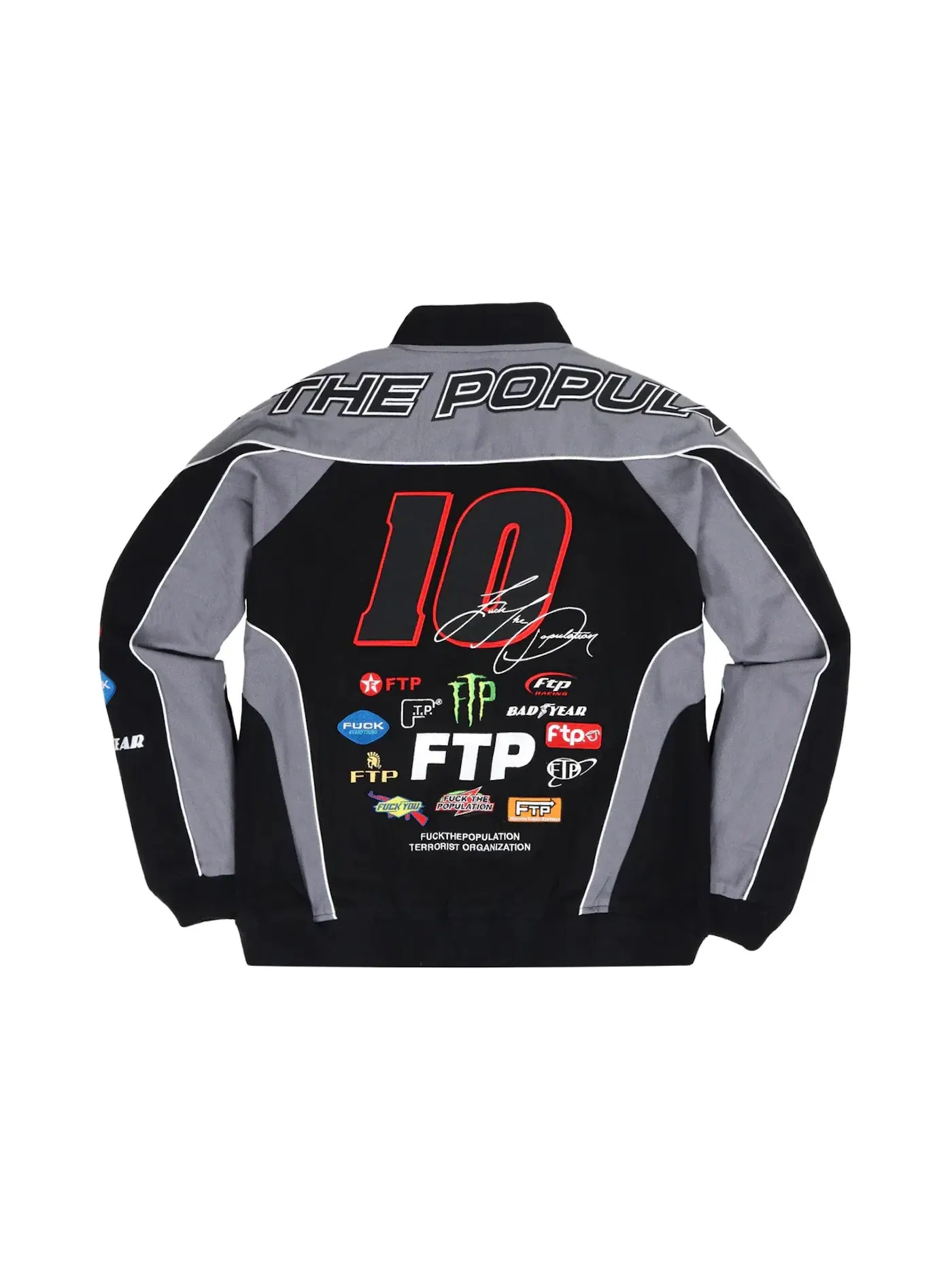 Мужская куртка с принтом FTP Pitcrew Jacket — изображение 2 из 2, черный