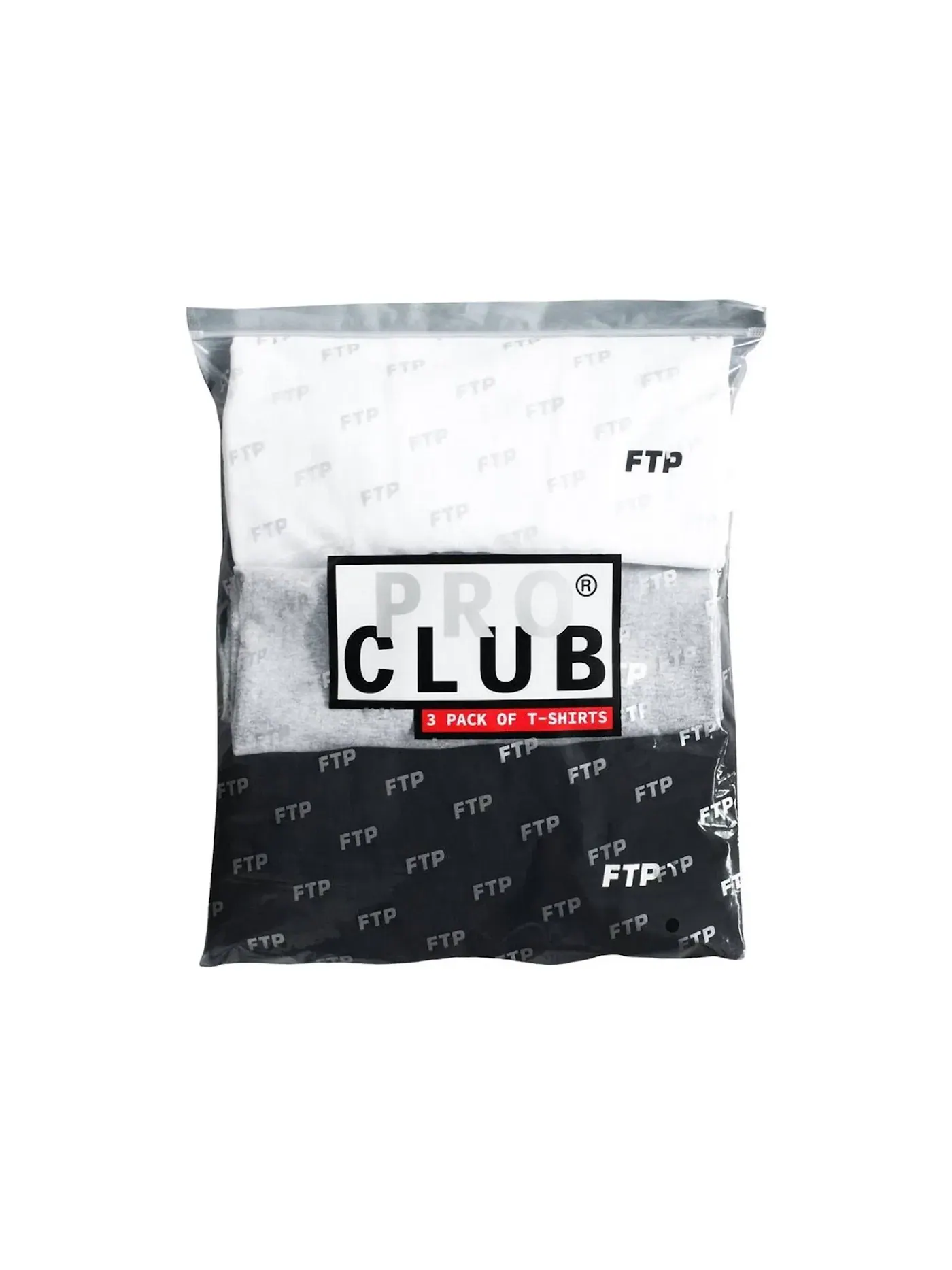 Мужской комплект футболок с принтом Tee (3 Pack) FTP — изображение 2 из 2, мульти