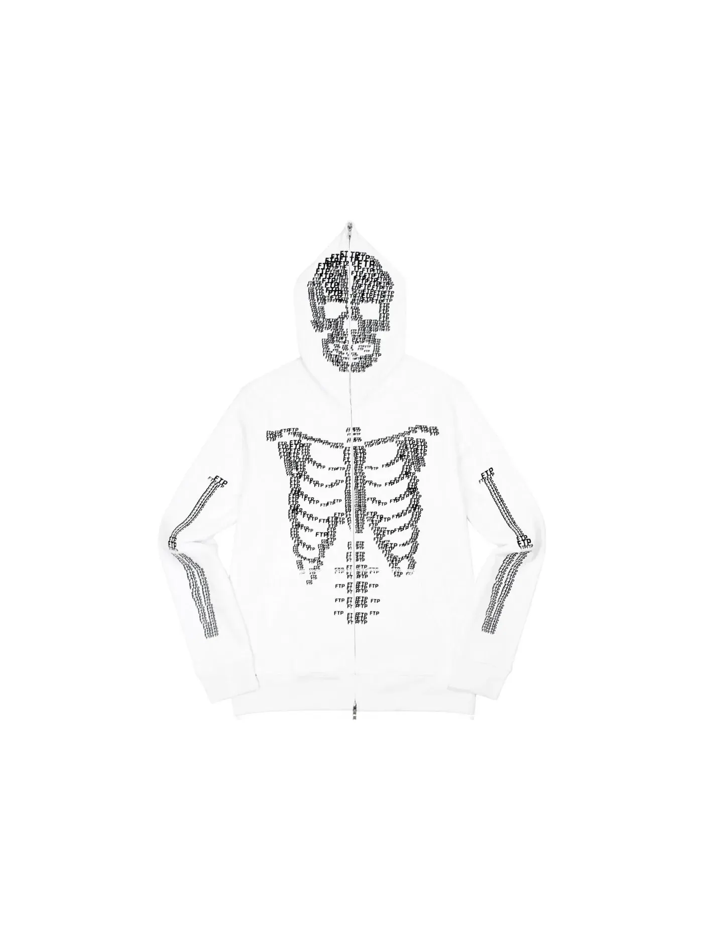 Мужская куртка-худи на молнии Skeleton Full Zip FTP — изображение 1 из 1, белый