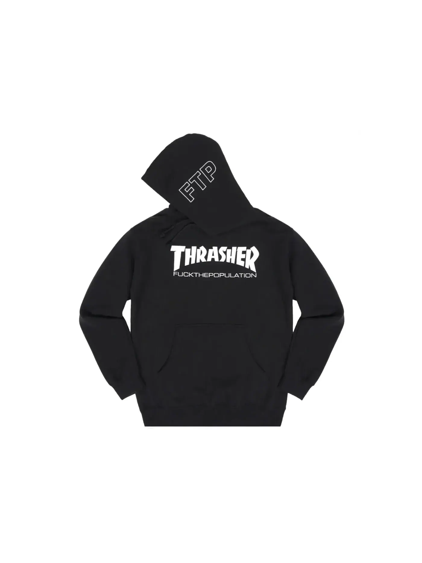 Мужская худи с принтом Thrasher Logo FTP — изображение 1 из 2, черный