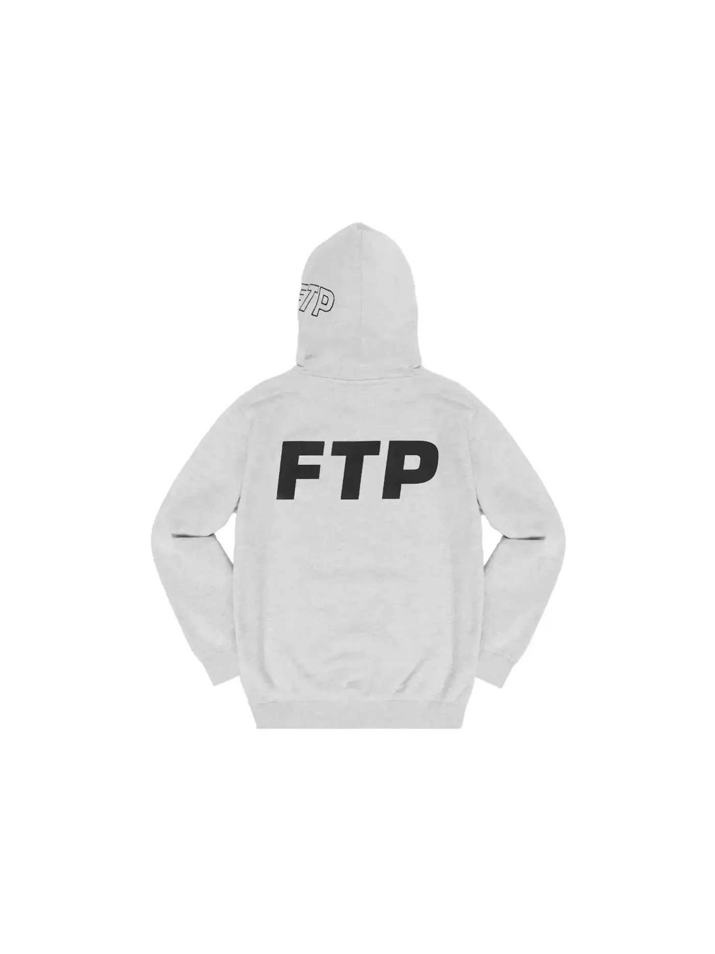 Мужской пуловер с капюшоном с принтом Hoodie FTP — изображение 2 из 2, серый