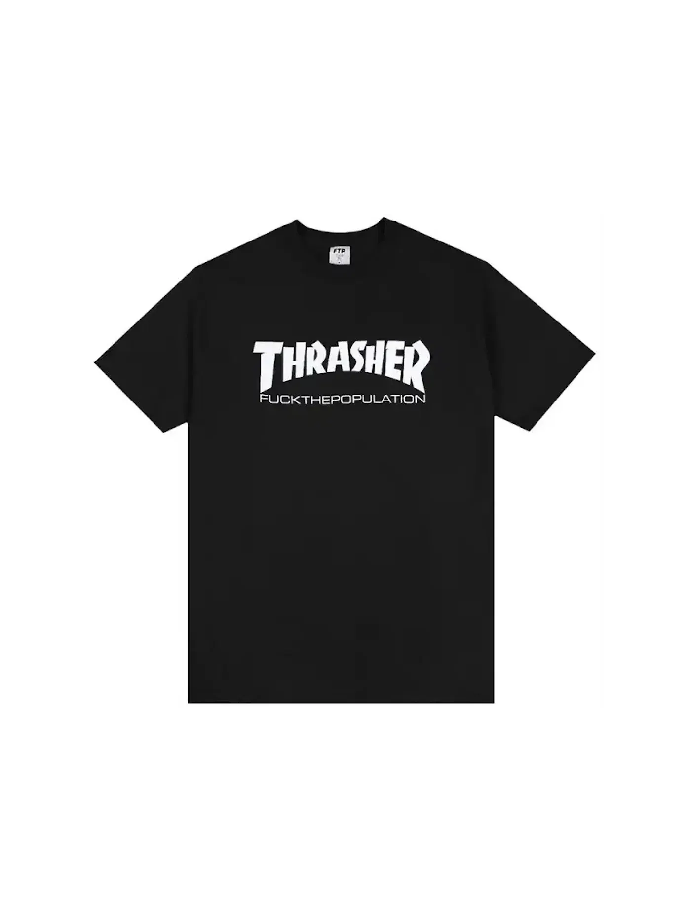 Мужская футболка с принтом Thrasher Logo Tee FTP — изображение 1 из 2, черный