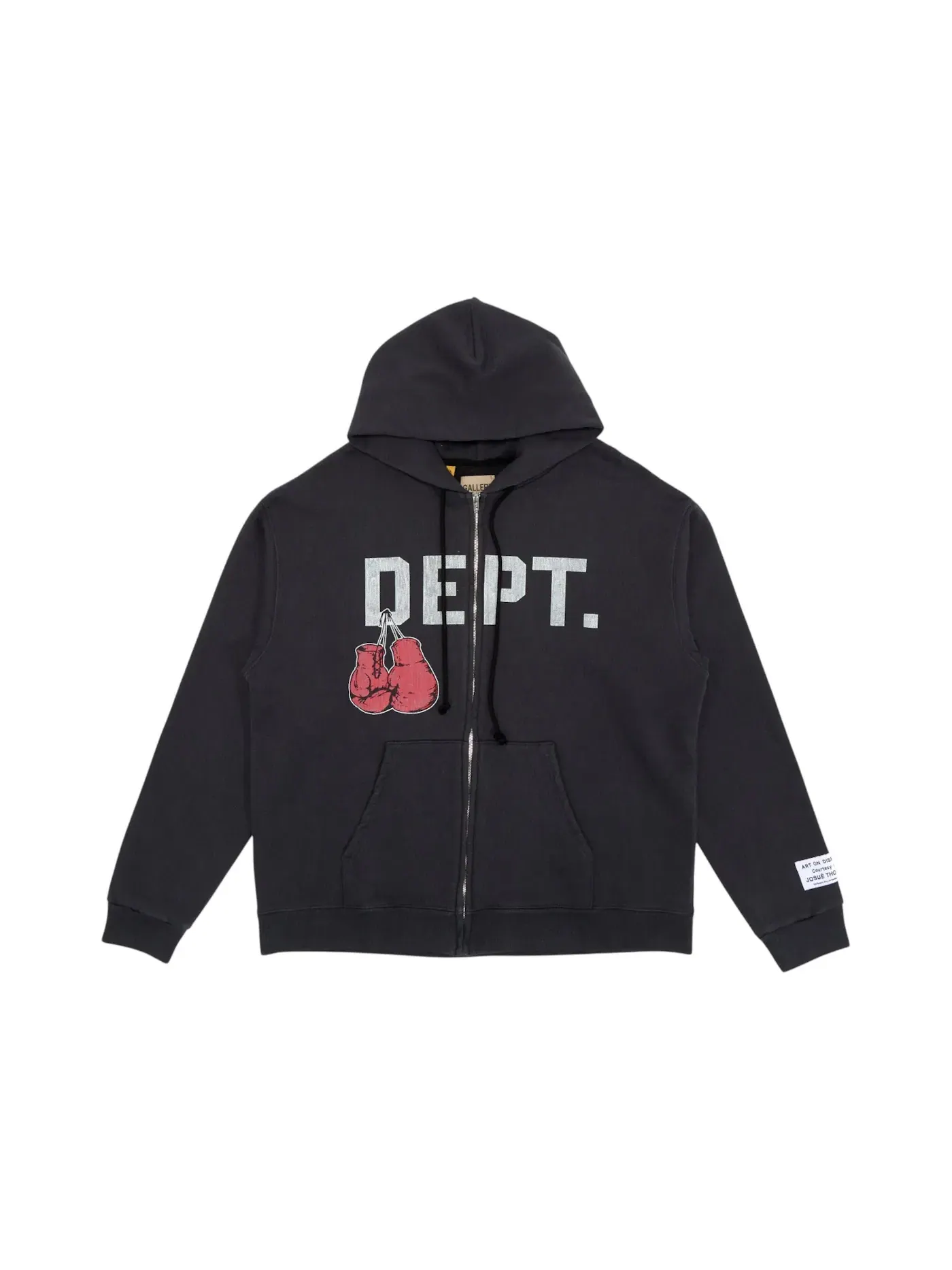 Мужской худи с принтом Gallery Dept. Boxing Merch Zip Hoodie — изображение 1 из 2, винтажный черный