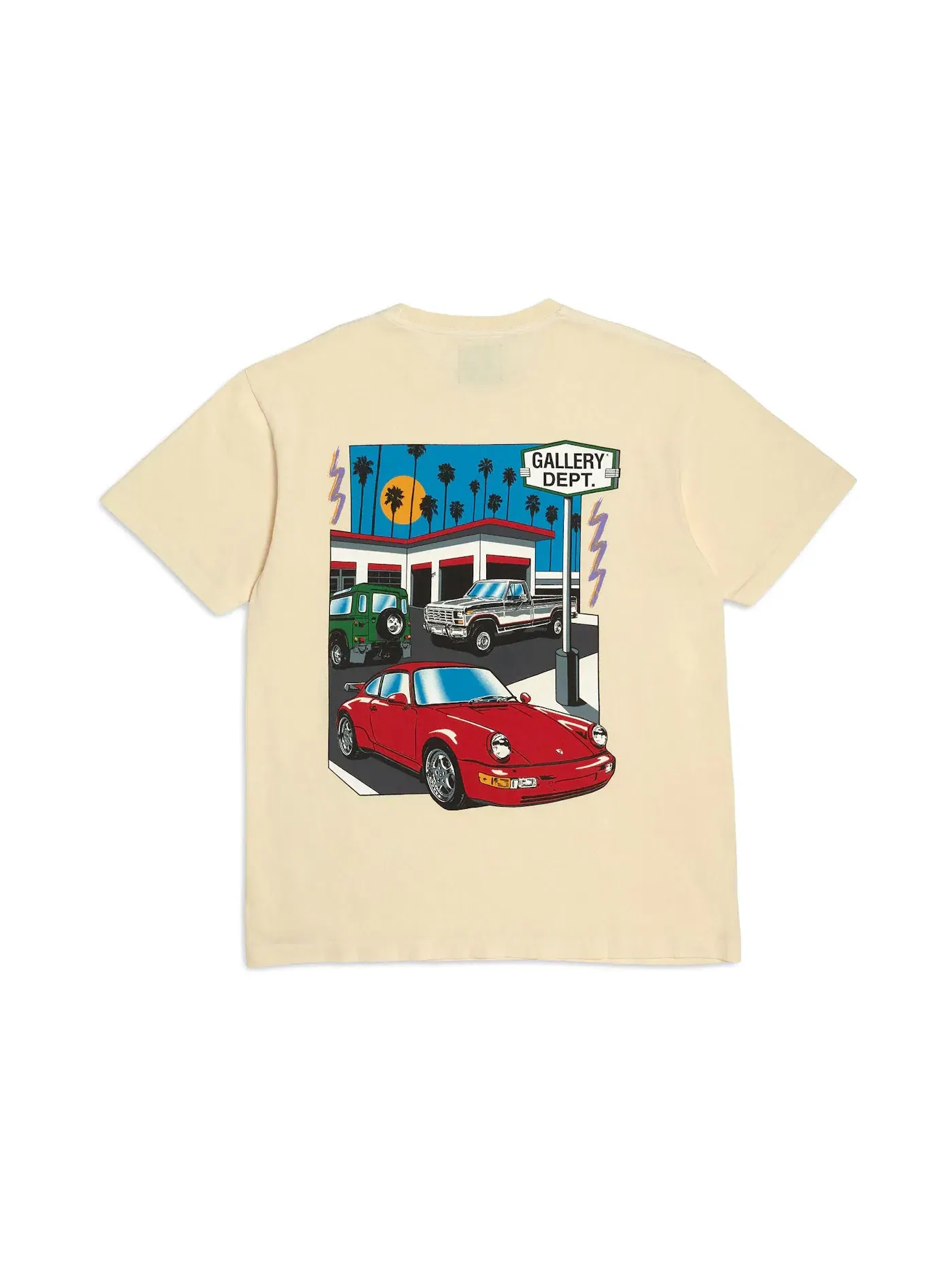Мужская футболка с принтом Drive Thru Boxy Tee Gallery Dept. — изображение 1 из 2, бежевый