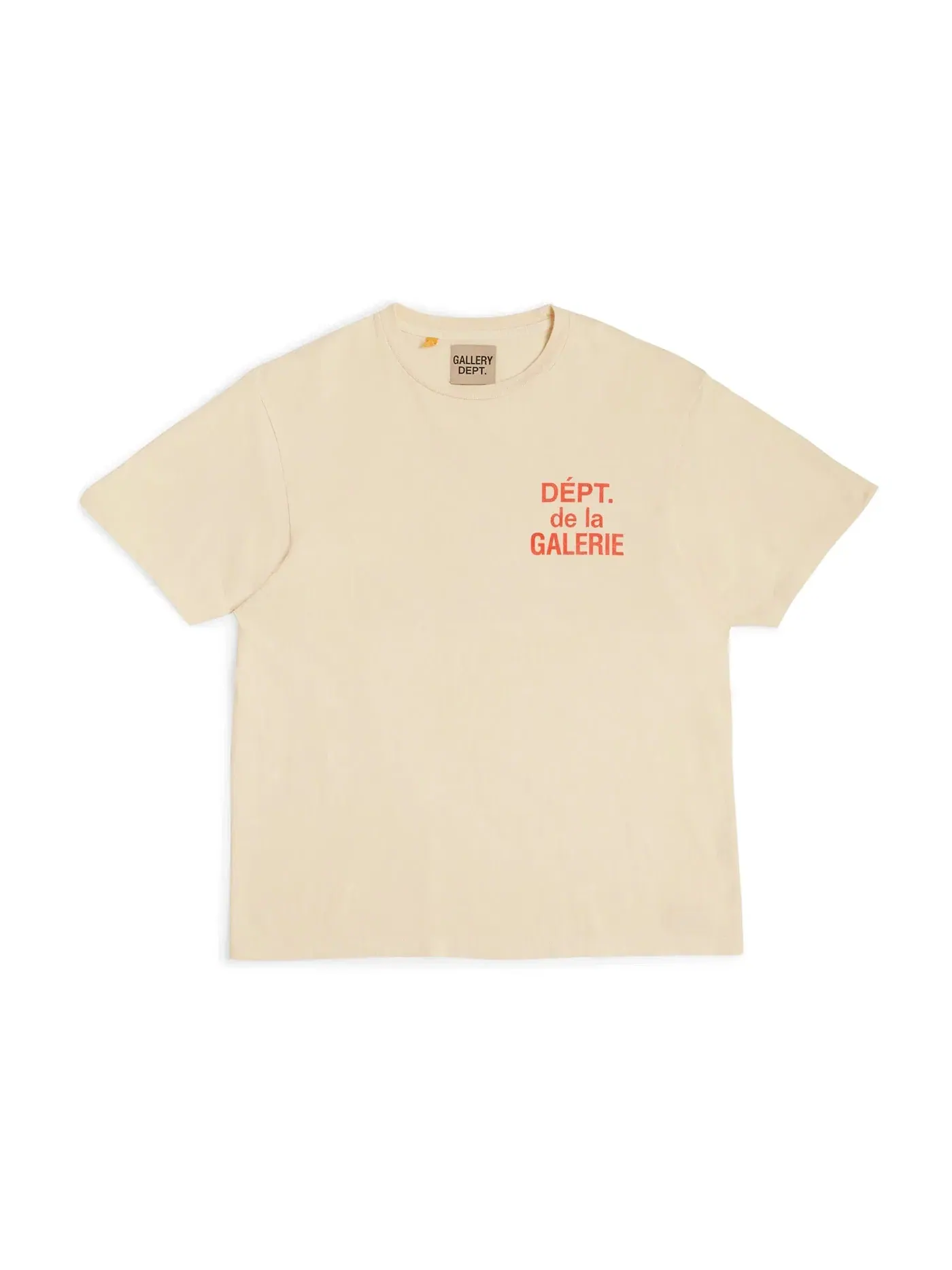 Мужская футболка с принтом French T-shirt Gallery Dept. — изображение 2 из 2, кремовый/оранжевый