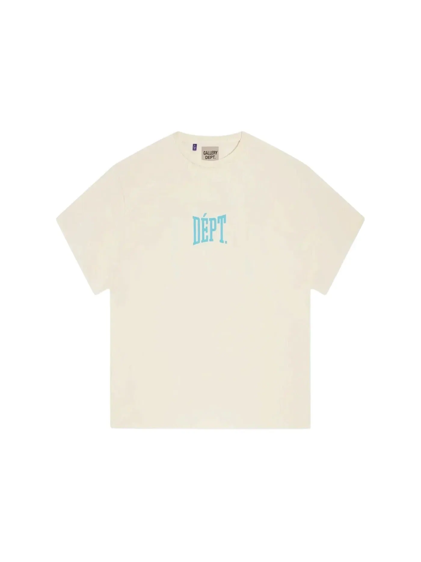 Мужская футболка с принтом Gallery Dept. Logo Print T-shirt — изображение 1 из 2, бежевый/синий