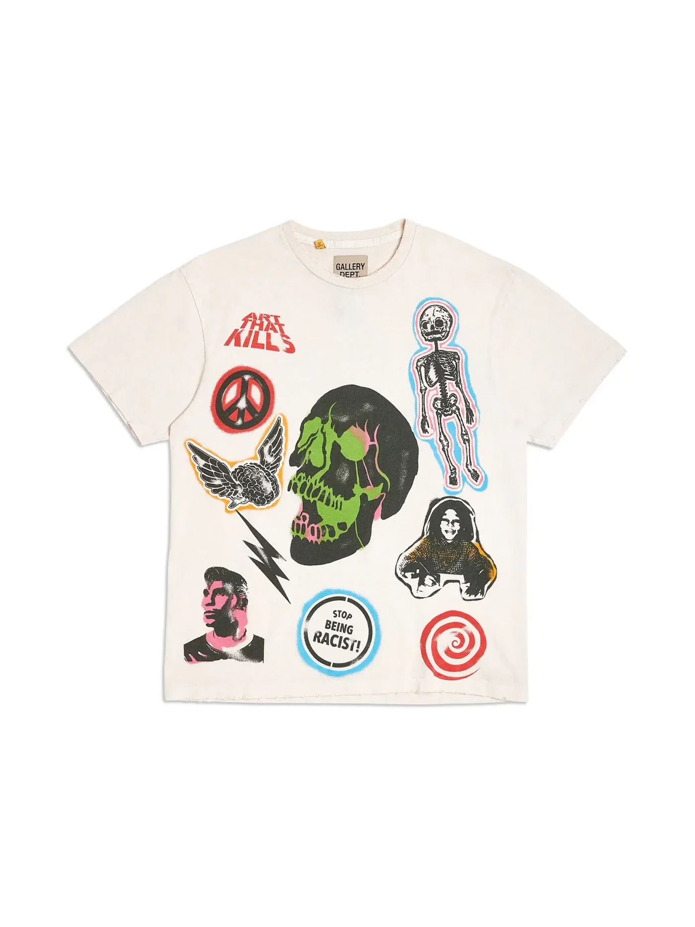 Мужская футболка с принтом Gallery Dept. Tee — изображение 1 из 2, бежевый